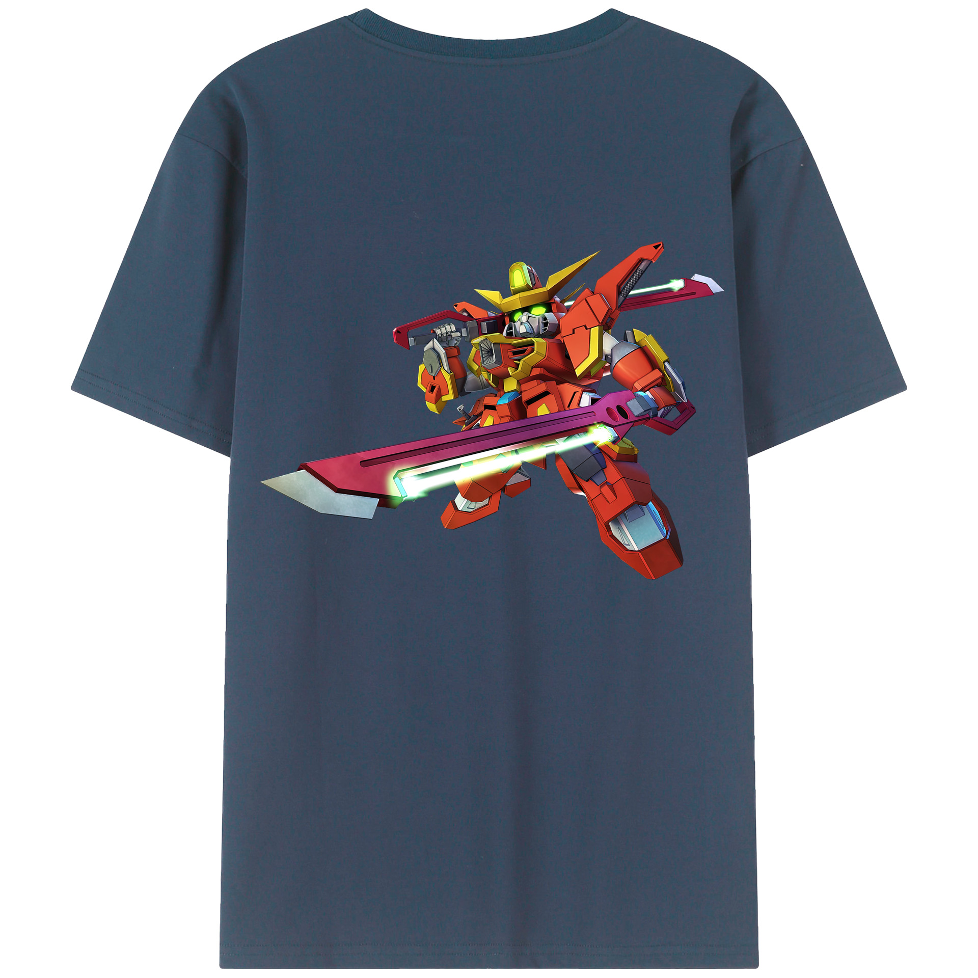 （画像用） 機動戦士ガンダム Mobile Suit Gundam 綿100％ メンズ半袖Tシャツ（バックプリント） 通気性