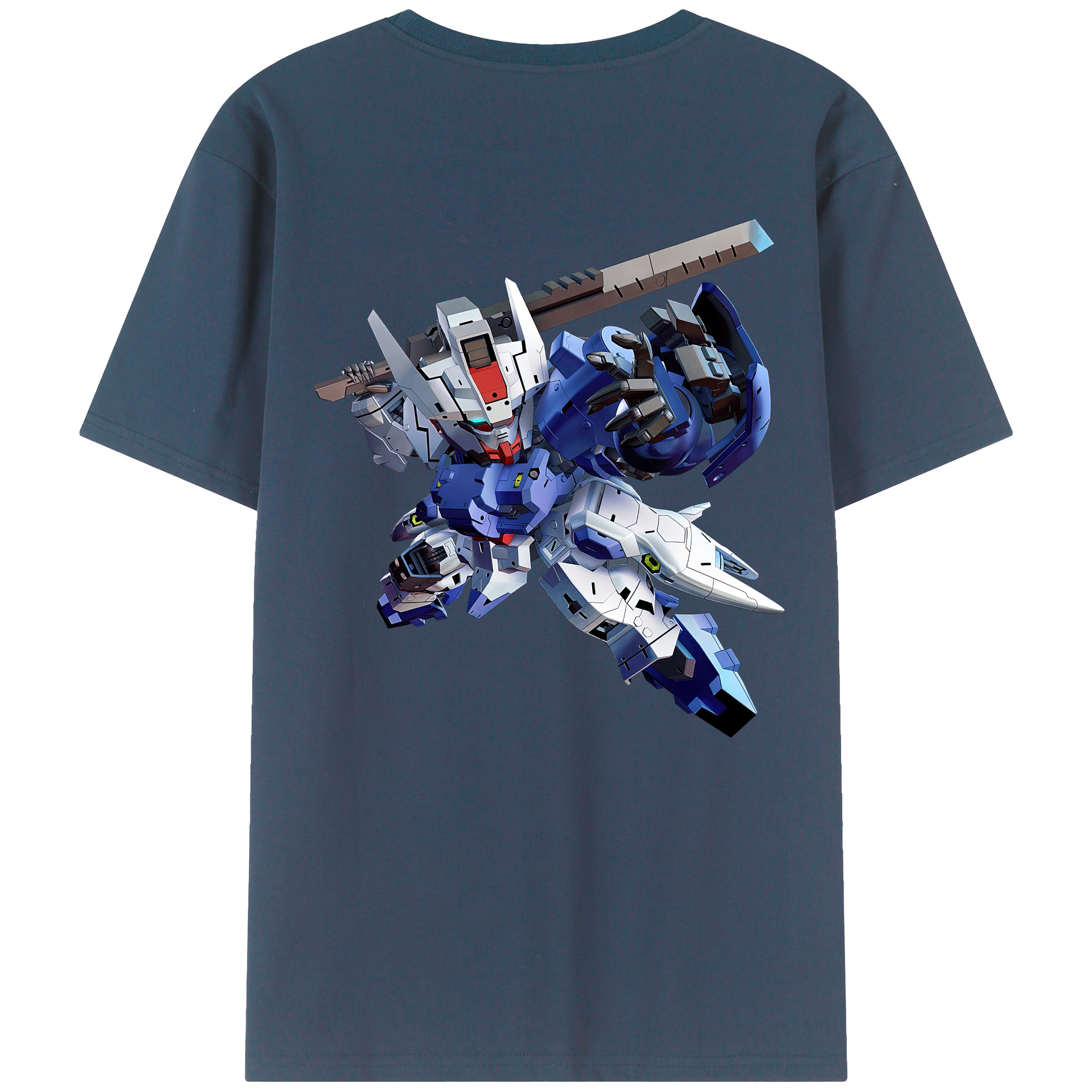 （画像用） 機動戦士ガンダム Mobile Suit Gundam 綿100％ メンズ半袖Tシャツ（バックプリント） 通気性