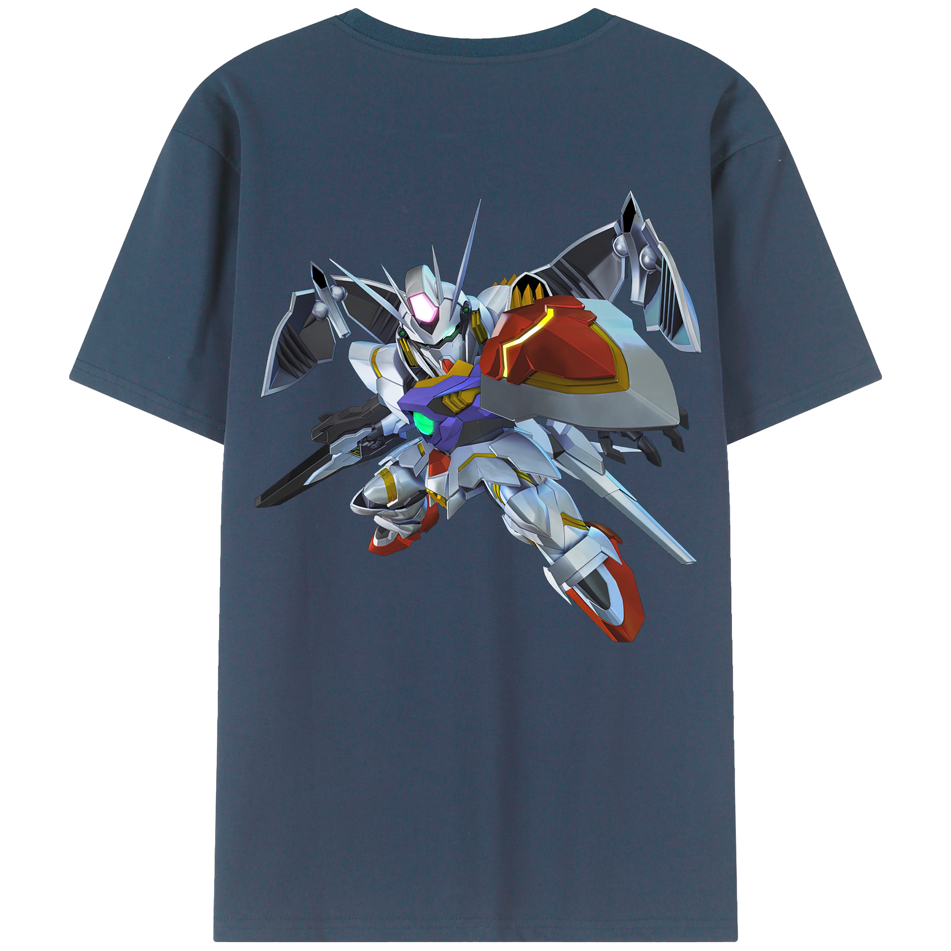 （画像用） 機動戦士ガンダム Mobile Suit Gundam 綿100％ メンズ半袖Tシャツ（バックプリント） 通気性