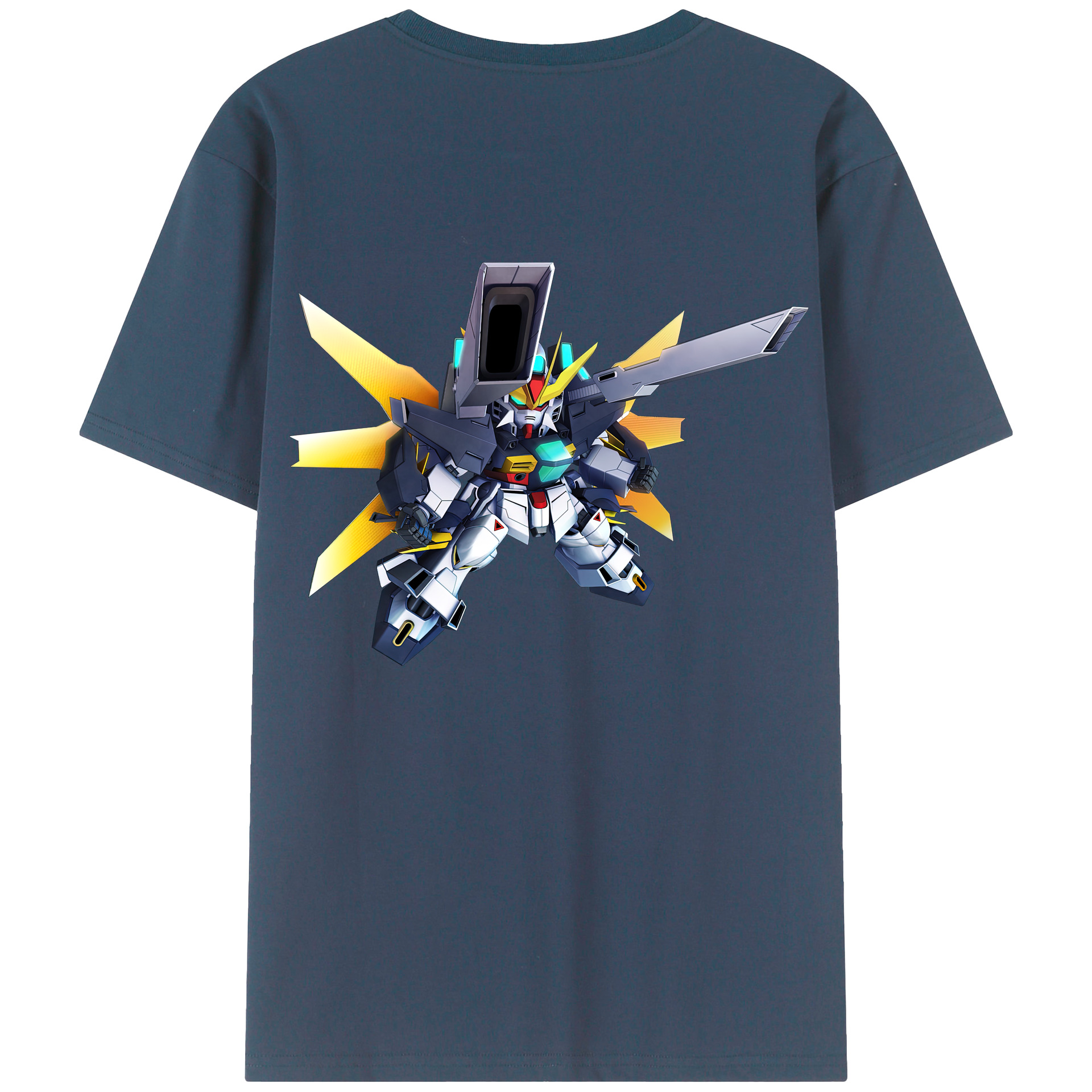 （画像用） 機動戦士ガンダム Mobile Suit Gundam 綿100％ メンズ半袖Tシャツ（バックプリント） 通気性