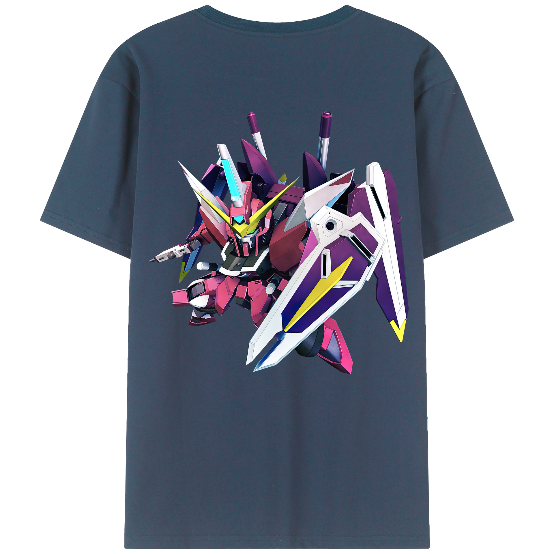 （画像用） 機動戦士ガンダム Mobile Suit Gundam 綿100％ メンズ半袖Tシャツ（バックプリント） 通気性