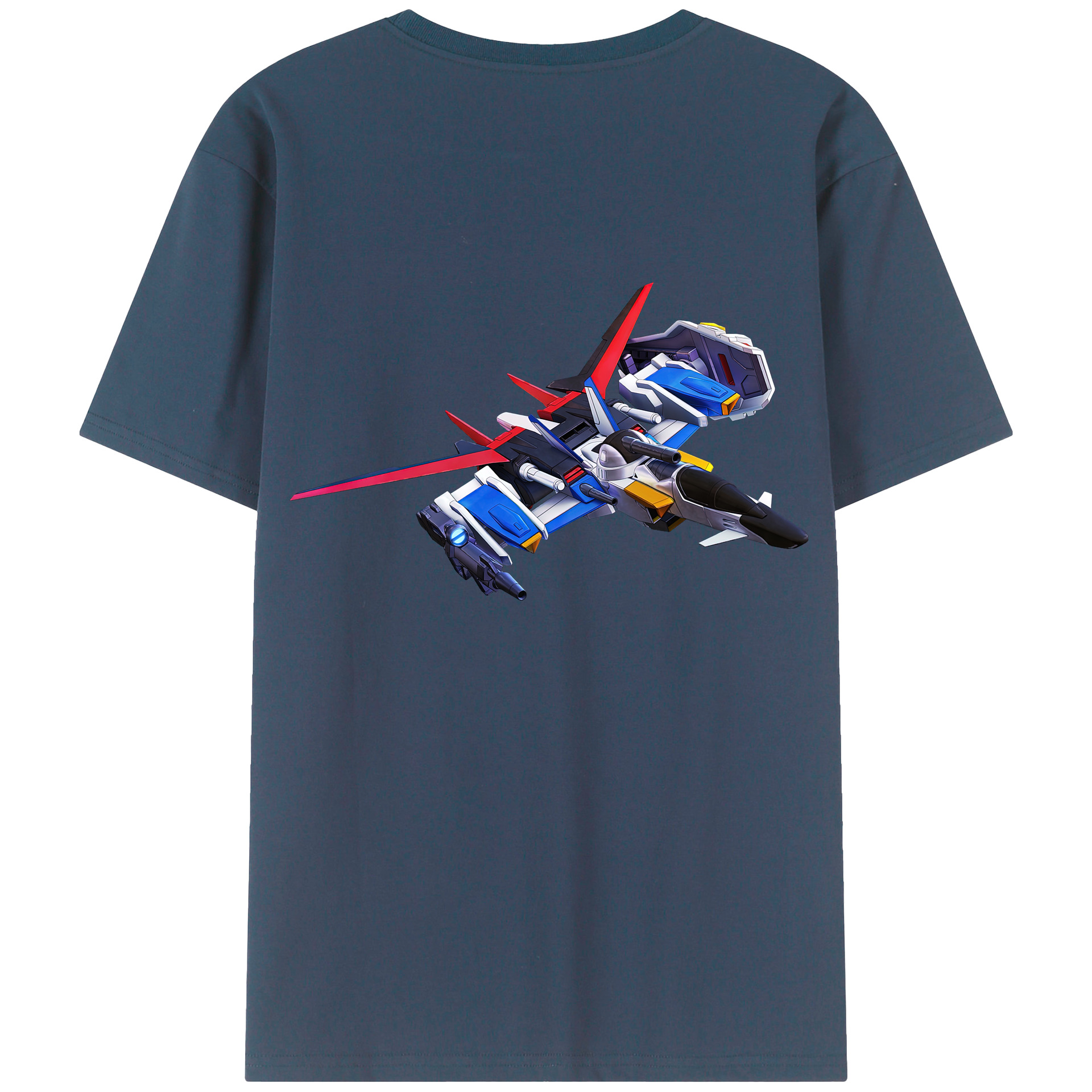 （画像用） 機動戦士ガンダム Mobile Suit Gundam 綿100％ メンズ半袖Tシャツ（バックプリント） 通気性