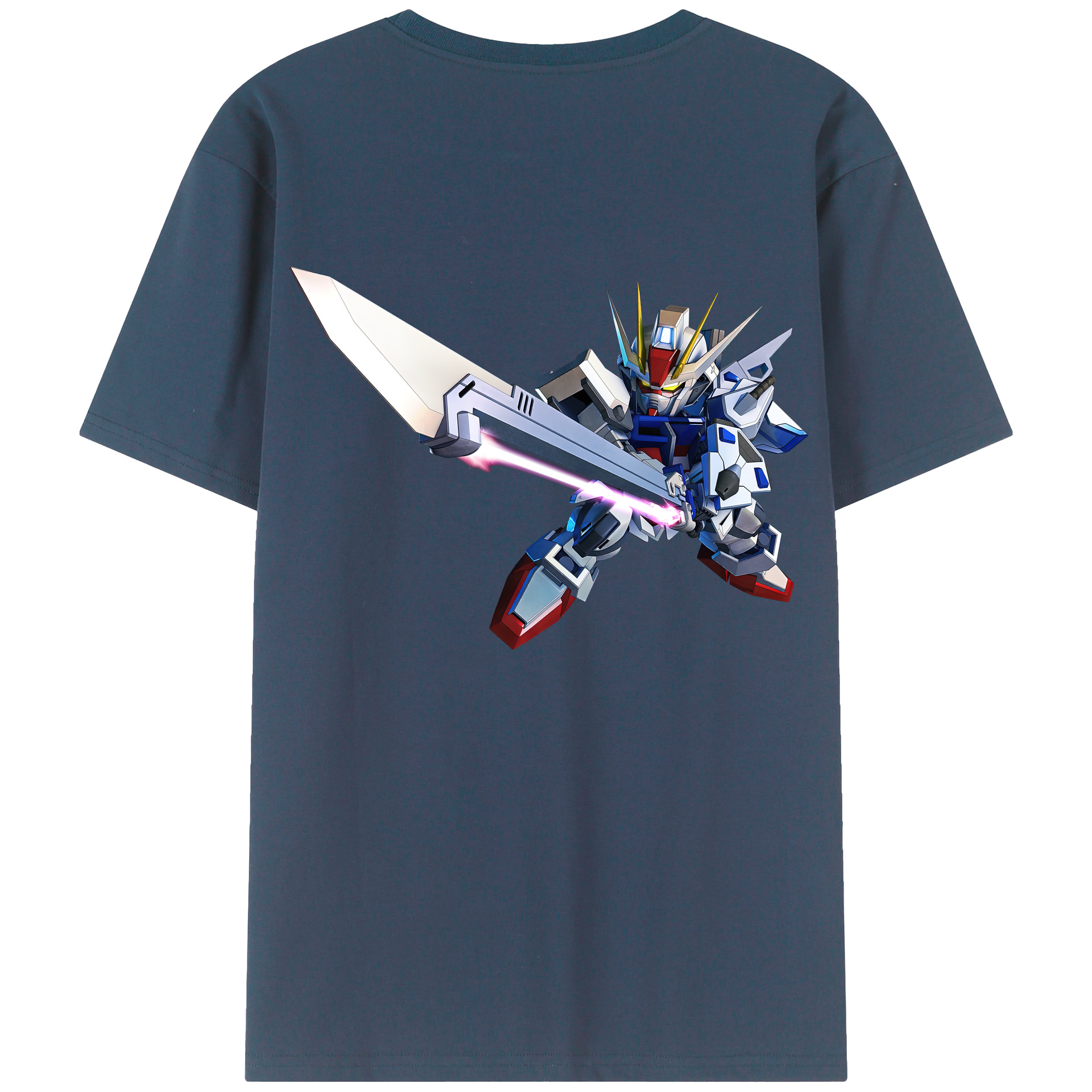 （画像用） 機動戦士ガンダム Mobile Suit Gundam 綿100％ メンズ半袖Tシャツ（バックプリント） 通気性