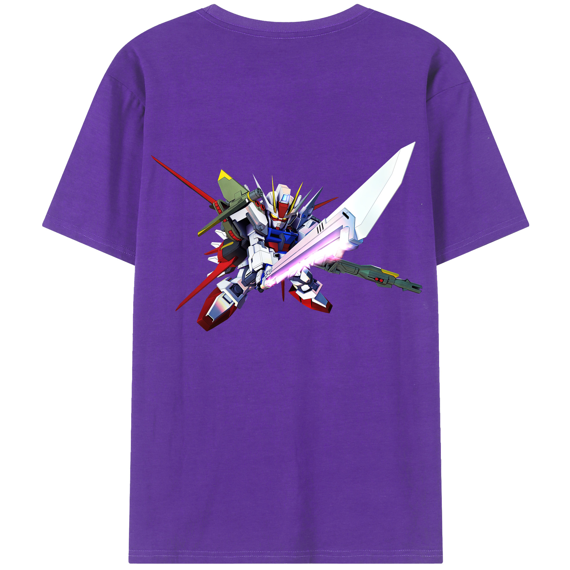 （画像用） 機動戦士ガンダム Mobile Suit Gundam 綿100％ メンズ半袖Tシャツ（バックプリント） 通気性