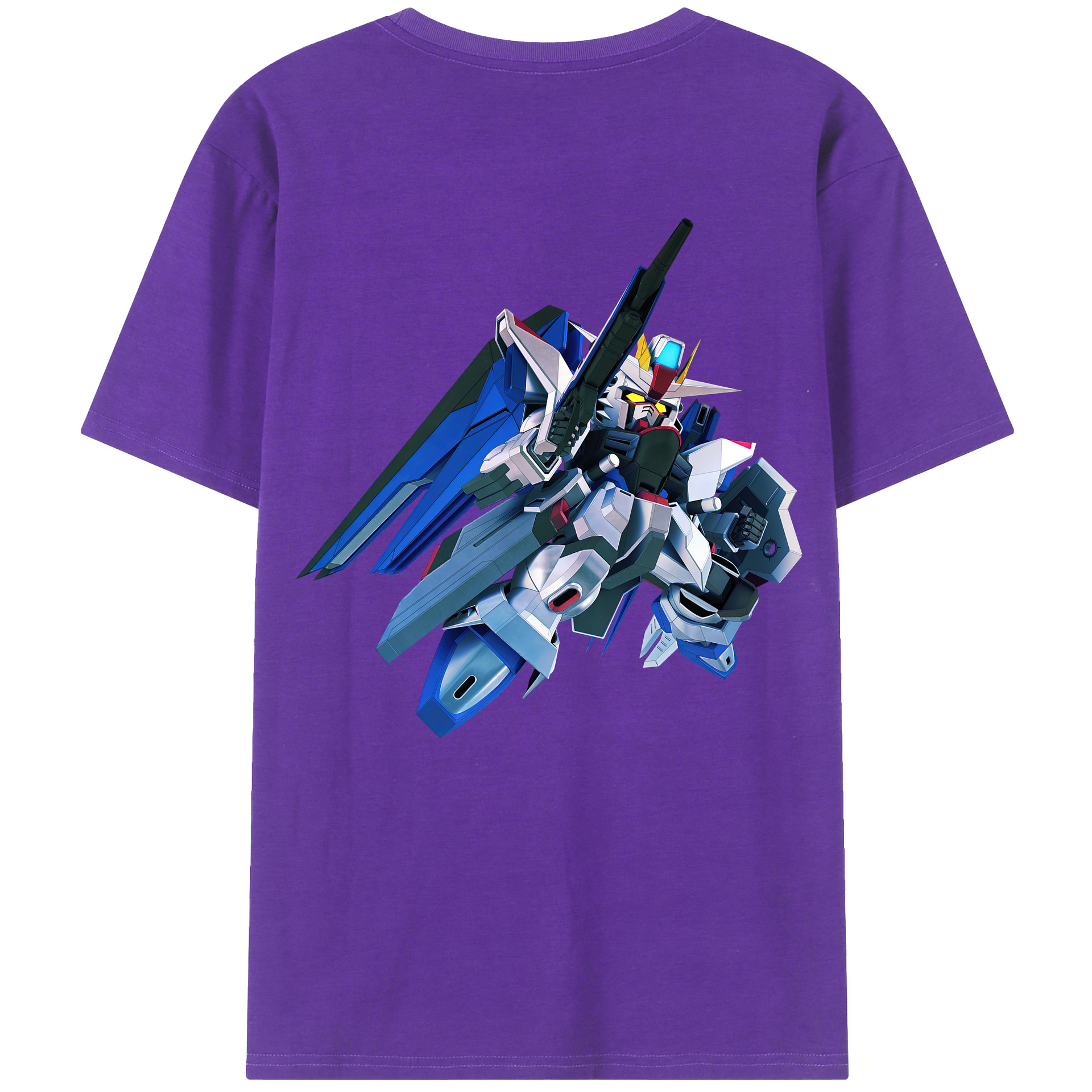 （画像用） 機動戦士ガンダム Mobile Suit Gundam 綿100％ メンズ半袖Tシャツ（バックプリント） 通気性