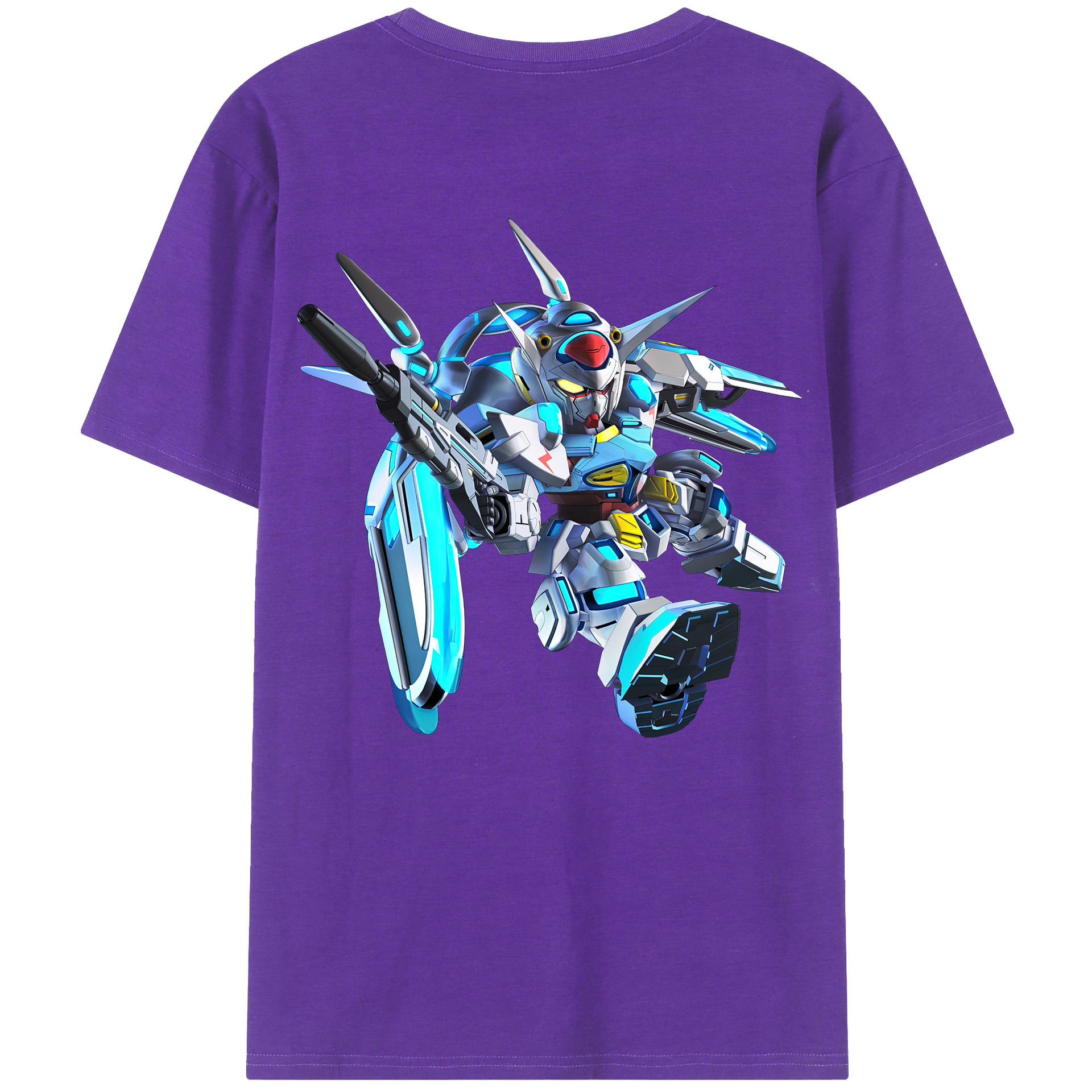（画像用） 機動戦士ガンダム Mobile Suit Gundam 綿100％ メンズ半袖Tシャツ（バックプリント） 通気性