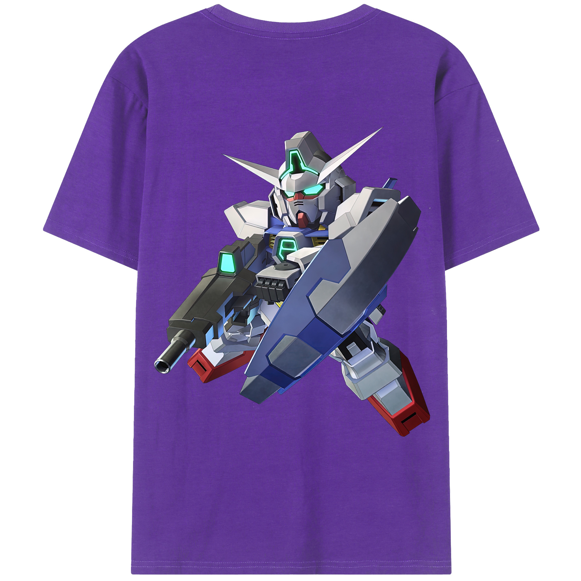 （画像用） 機動戦士ガンダム Mobile Suit Gundam 綿100％ メンズ半袖Tシャツ（バックプリント） 通気性