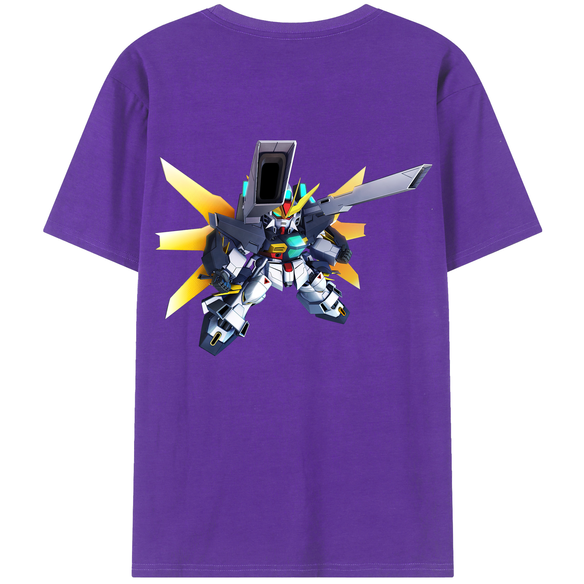 （画像用） 機動戦士ガンダム Mobile Suit Gundam 綿100％ メンズ半袖Tシャツ（バックプリント） 通気性