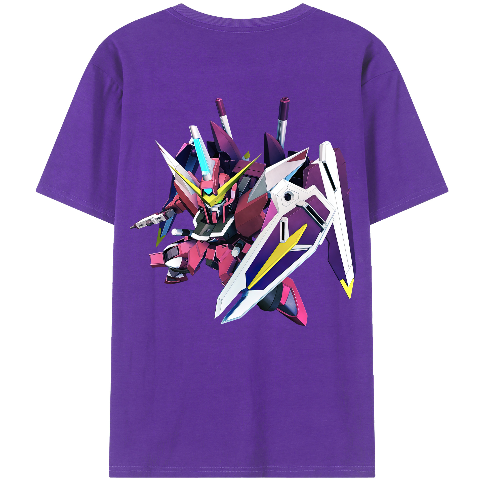 （画像用） 機動戦士ガンダム Mobile Suit Gundam 綿100％ メンズ半袖Tシャツ（バックプリント） 通気性