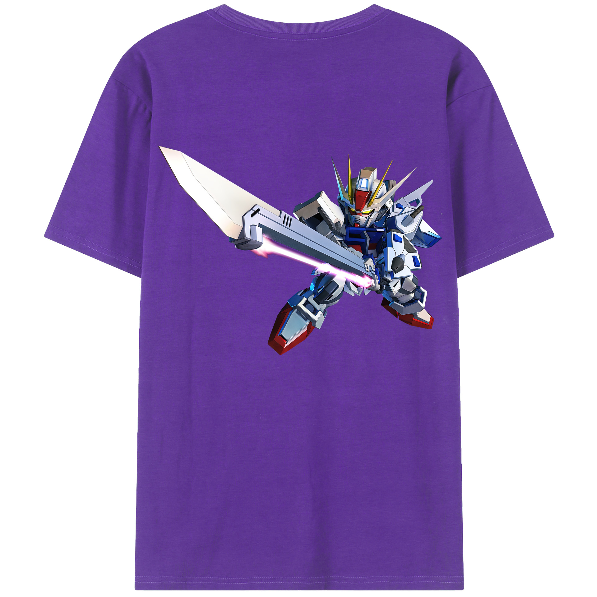 （画像用） 機動戦士ガンダム Mobile Suit Gundam 綿100％ メンズ半袖Tシャツ（バックプリント） 通気性