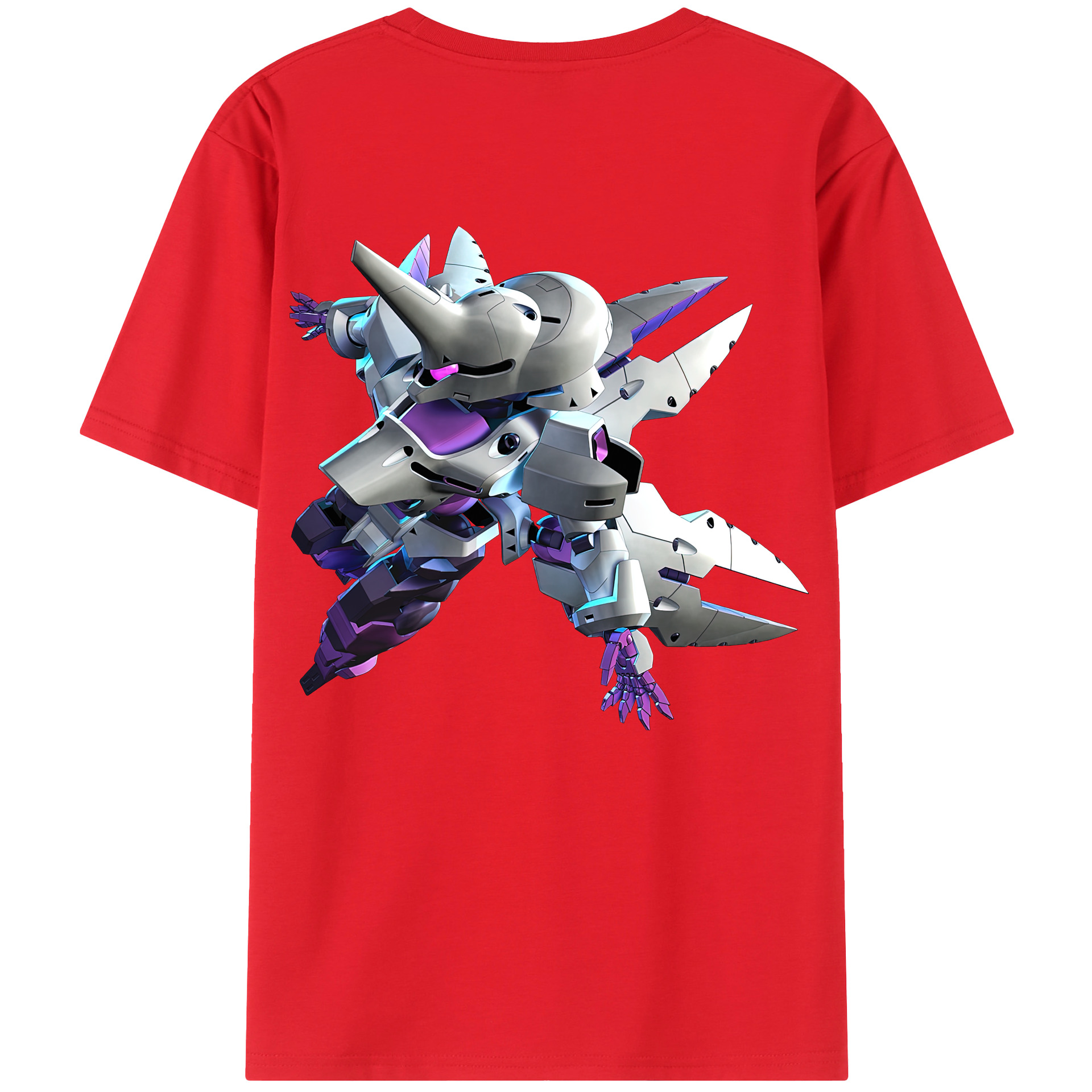 （画像用） 機動戦士ガンダム Mobile Suit Gundam 綿100％ メンズ半袖Tシャツ（バックプリント） 通気性