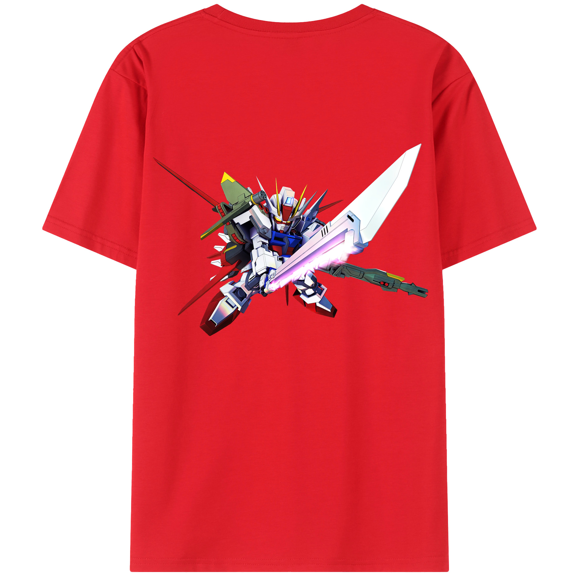 （画像用） 機動戦士ガンダム Mobile Suit Gundam 綿100％ メンズ半袖Tシャツ（バックプリント） 通気性