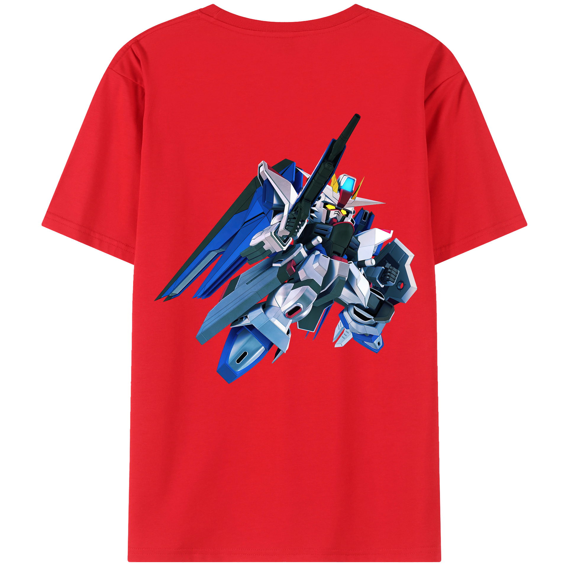 （画像用） 機動戦士ガンダム Mobile Suit Gundam 綿100％ メンズ半袖Tシャツ（バックプリント） 通気性