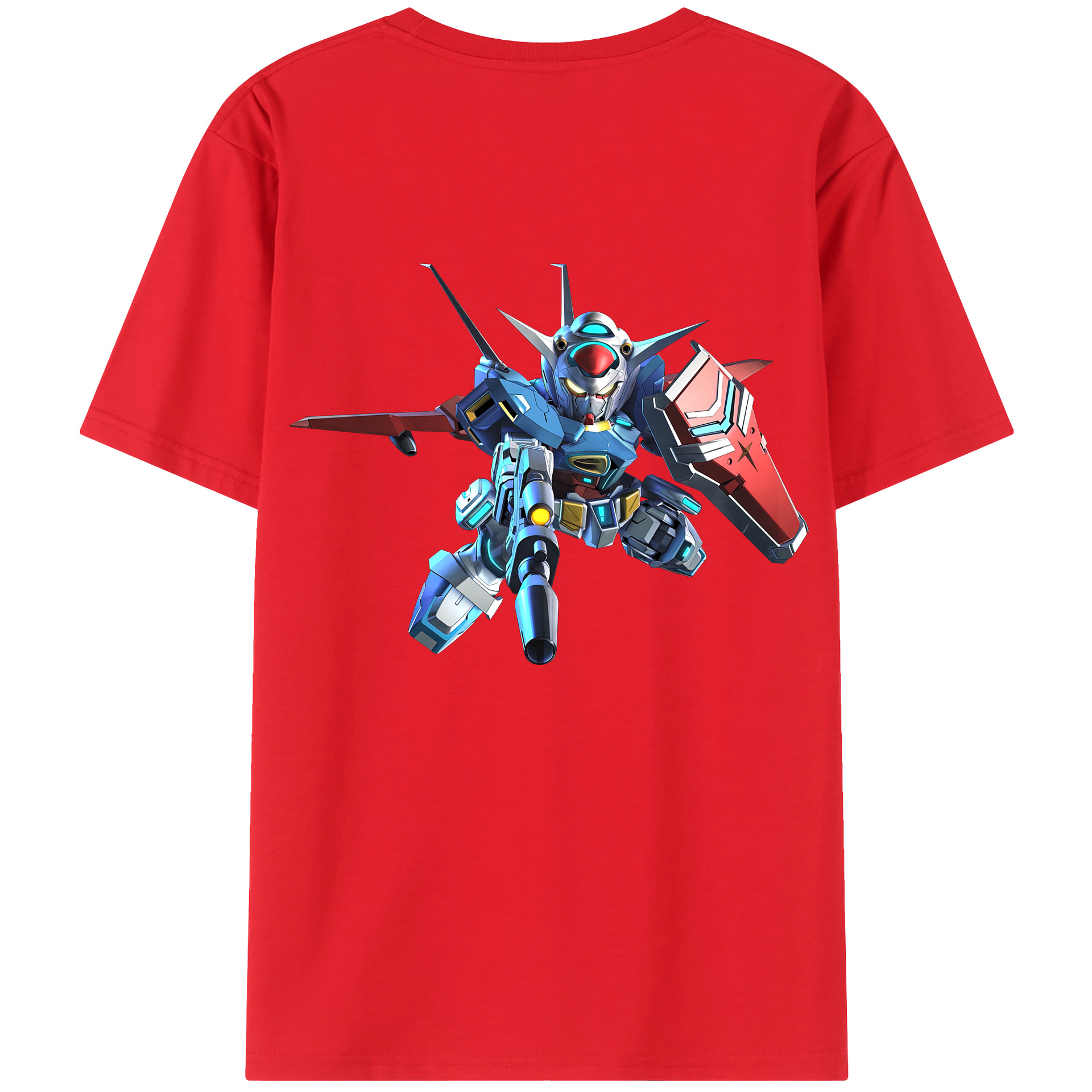 （画像用） 機動戦士ガンダム Mobile Suit Gundam 綿100％ メンズ半袖Tシャツ（バックプリント） 通気性