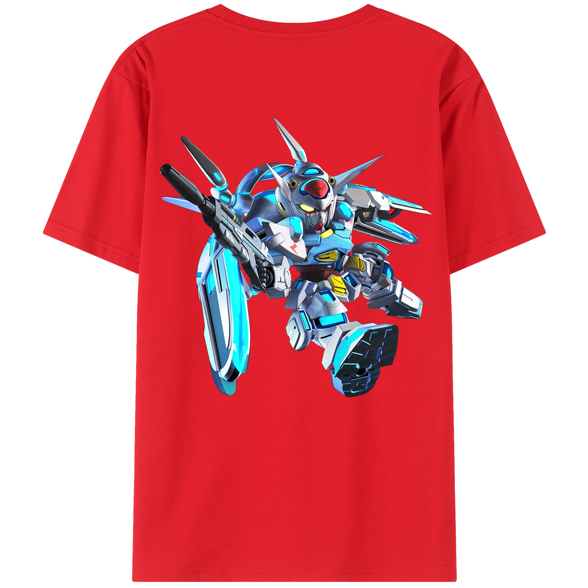 （画像用） 機動戦士ガンダム Mobile Suit Gundam 綿100％ メンズ半袖Tシャツ（バックプリント） 通気性