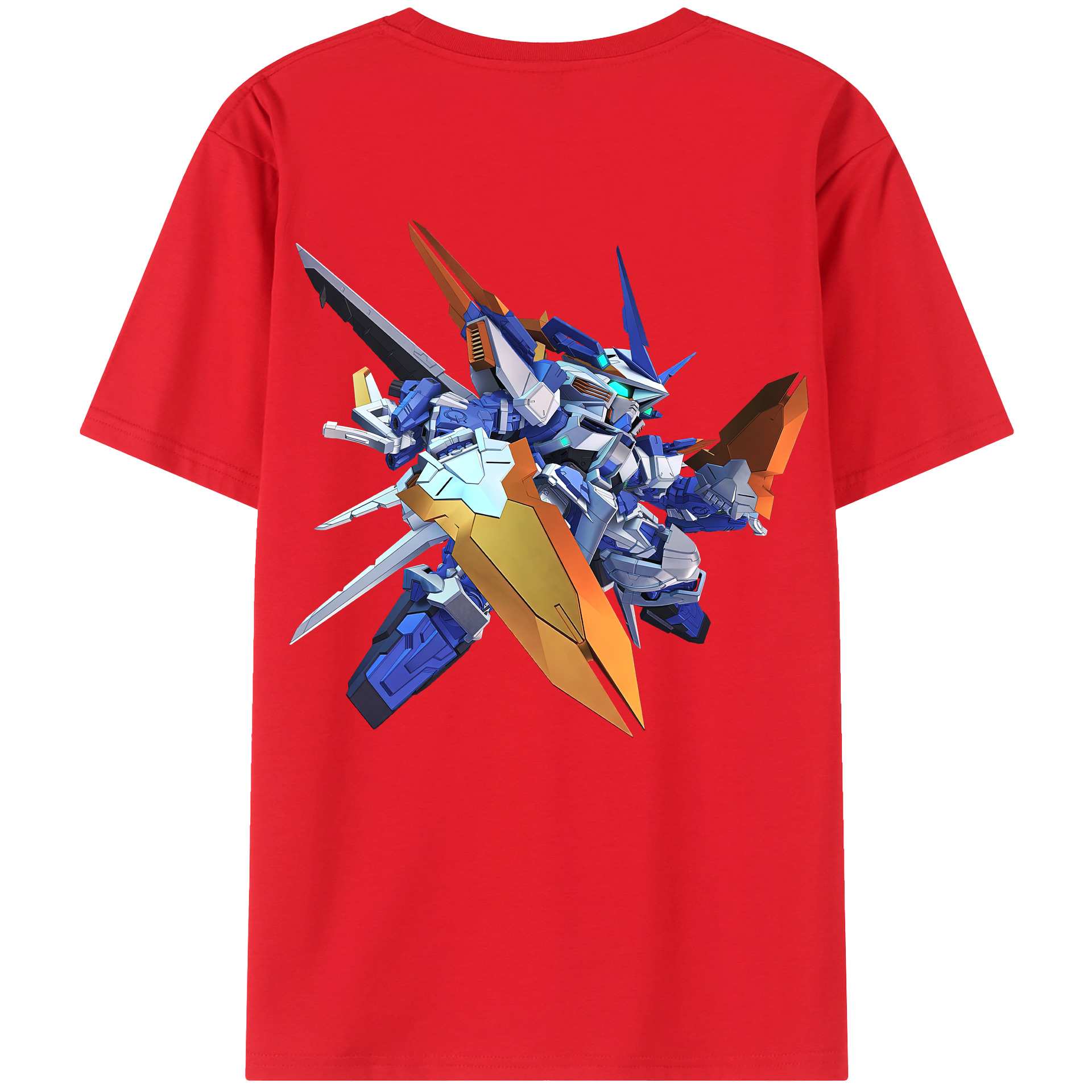（画像用） 機動戦士ガンダム Mobile Suit Gundam 綿100％ メンズ半袖Tシャツ（バックプリント） 通気性