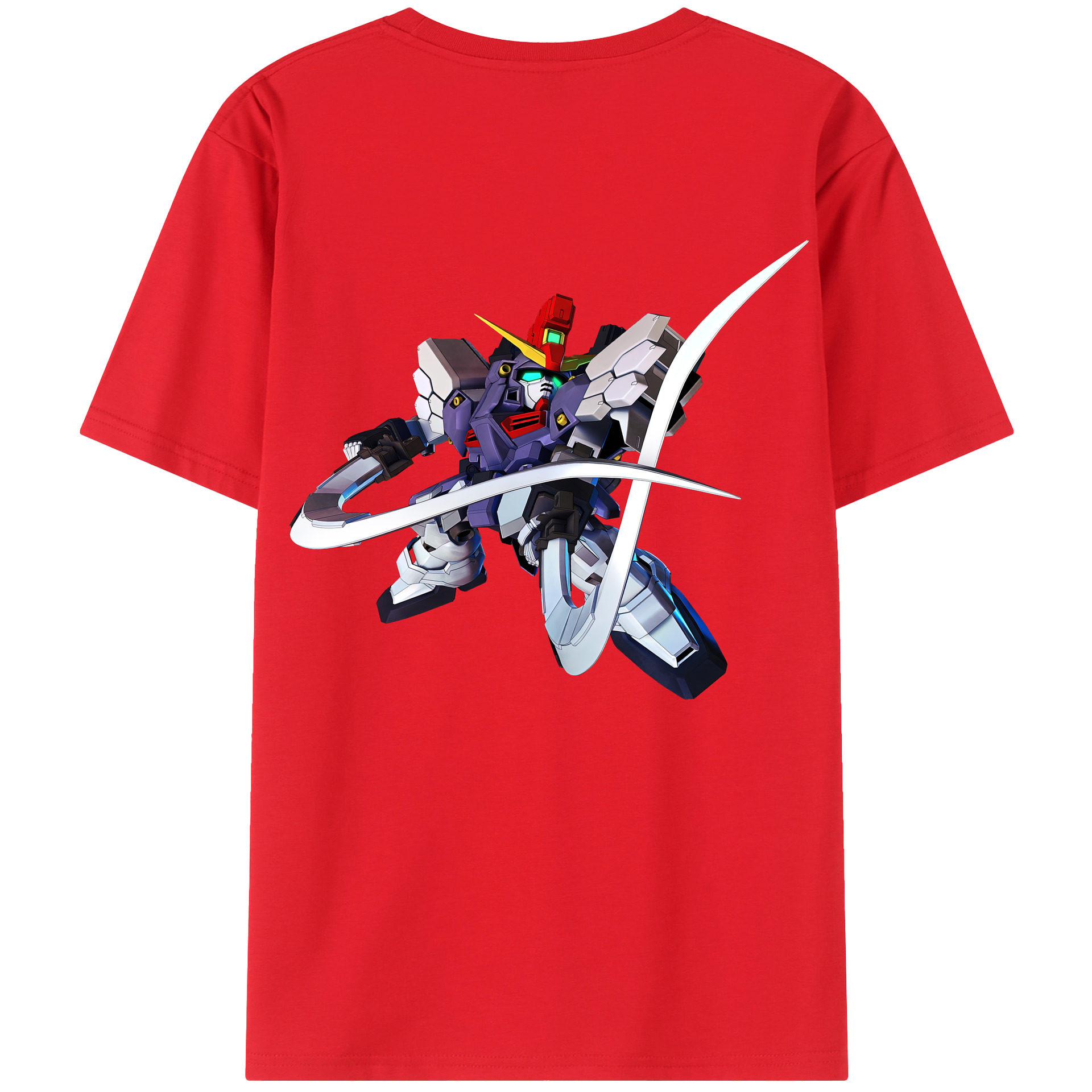 （画像用） 機動戦士ガンダム Mobile Suit Gundam 綿100％ メンズ半袖Tシャツ（バックプリント） 通気性