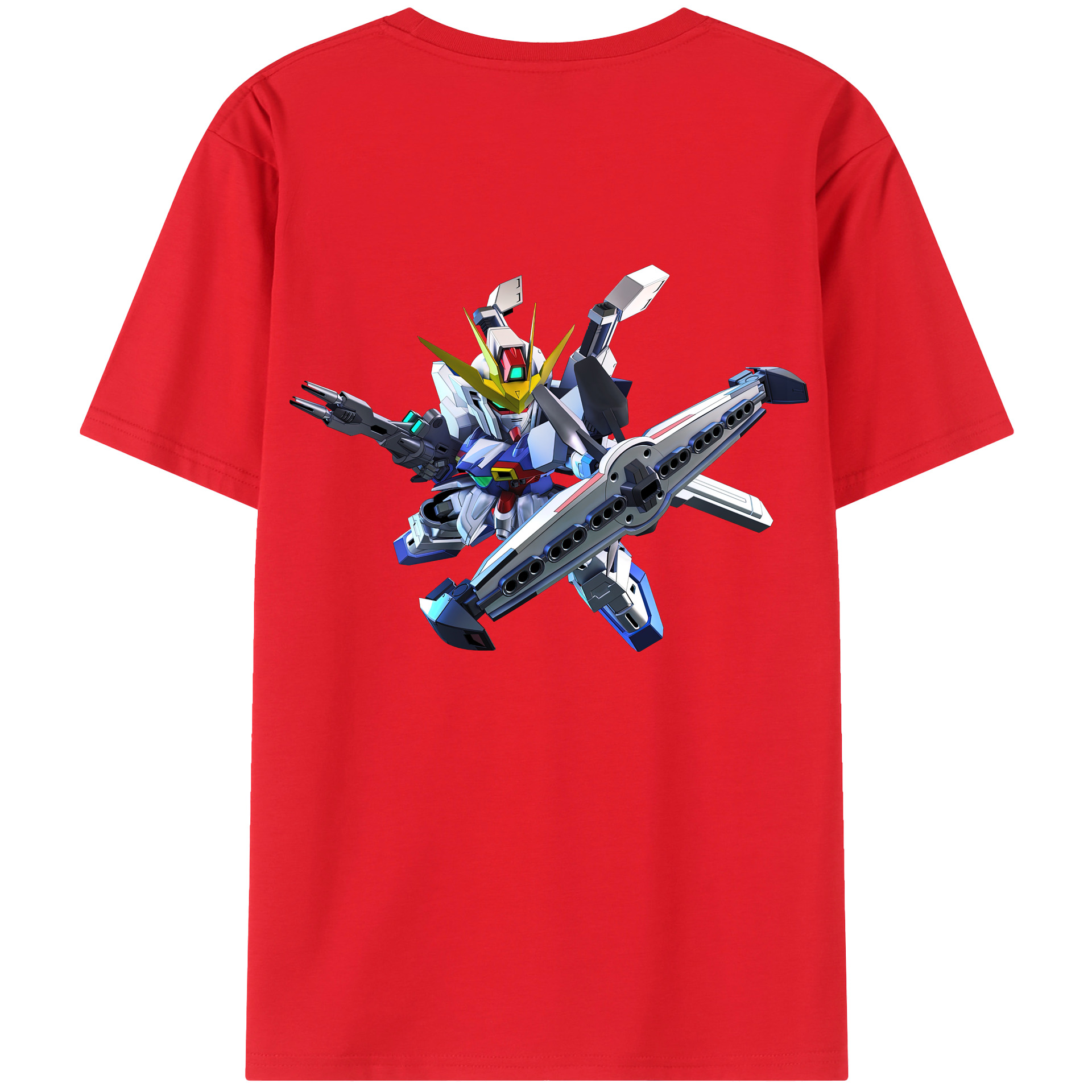 （画像用） 機動戦士ガンダム Mobile Suit Gundam 綿100％ メンズ半袖Tシャツ（バックプリント） 通気性