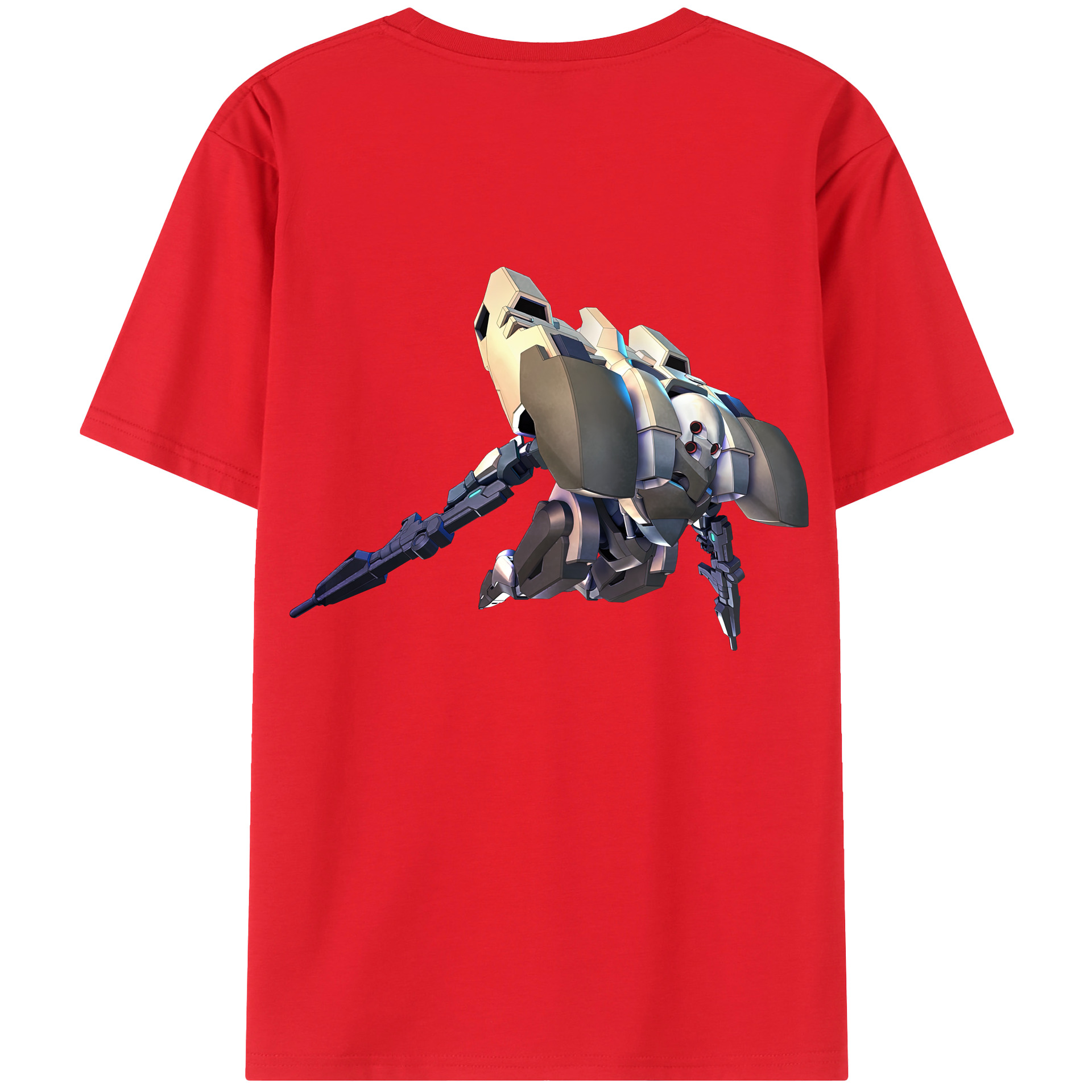 （画像用） 機動戦士ガンダム Mobile Suit Gundam 綿100％ メンズ半袖Tシャツ（バックプリント） 通気性