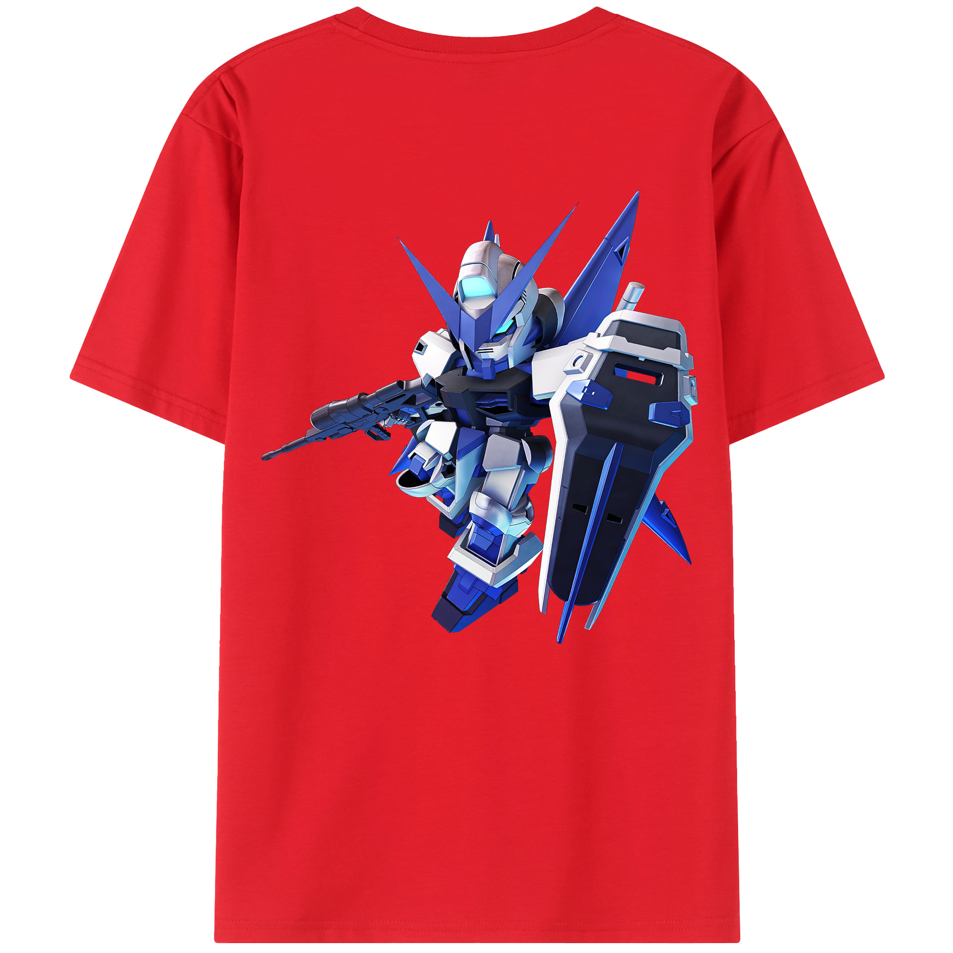 （画像用） 機動戦士ガンダム Mobile Suit Gundam 綿100％ メンズ半袖Tシャツ（バックプリント） 通気性