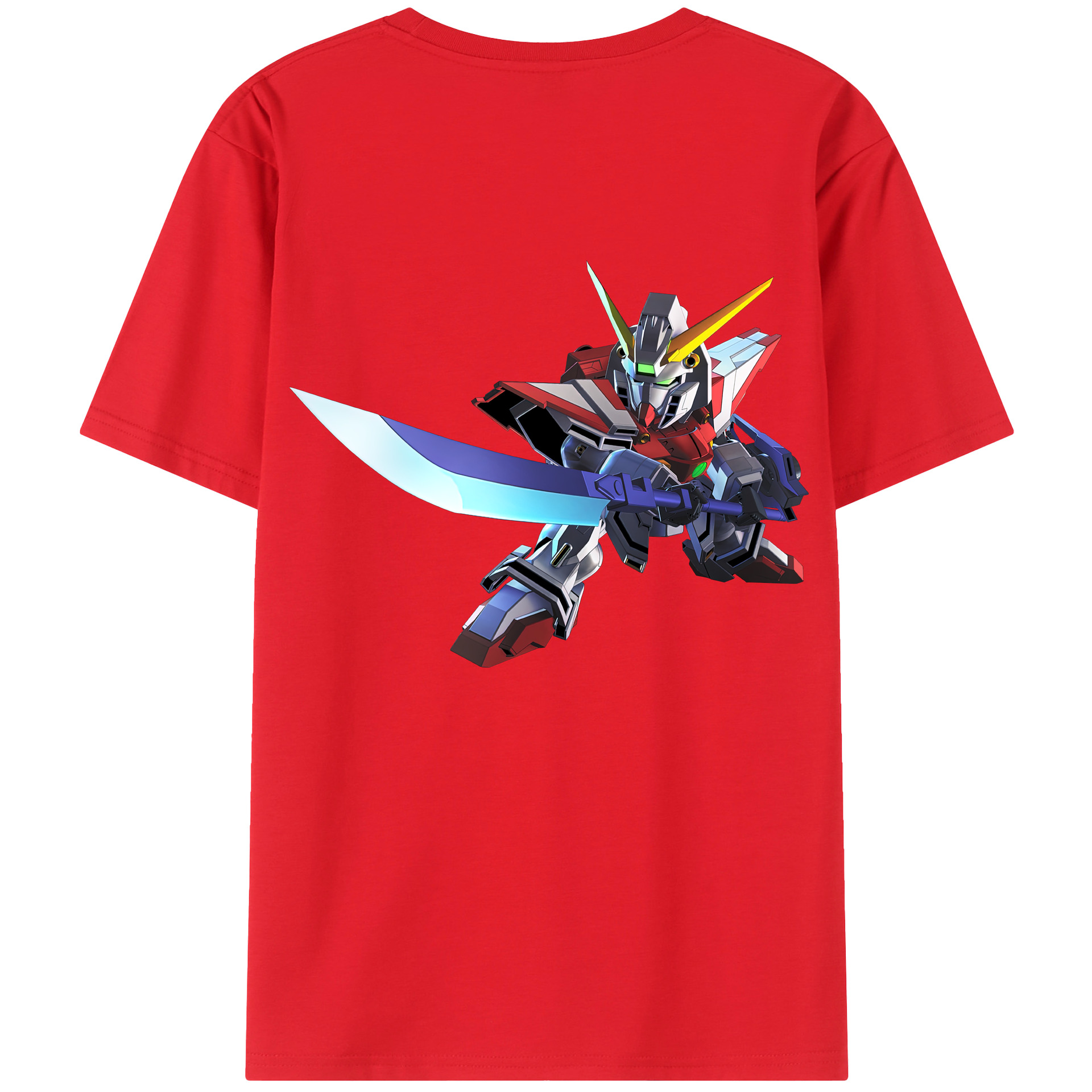 （画像用） 機動戦士ガンダム Mobile Suit Gundam 綿100％ メンズ半袖Tシャツ（バックプリント） 通気性