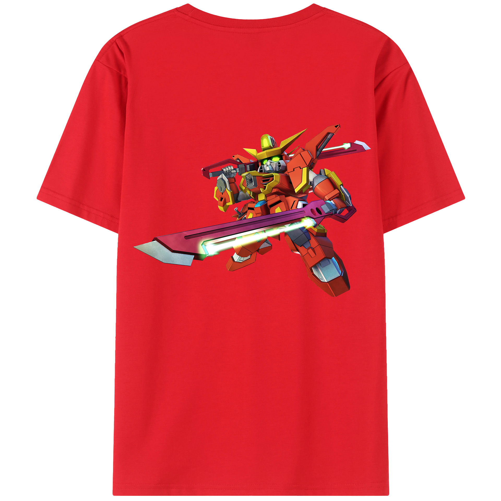 （画像用） 機動戦士ガンダム Mobile Suit Gundam 綿100％ メンズ半袖Tシャツ（バックプリント） 通気性