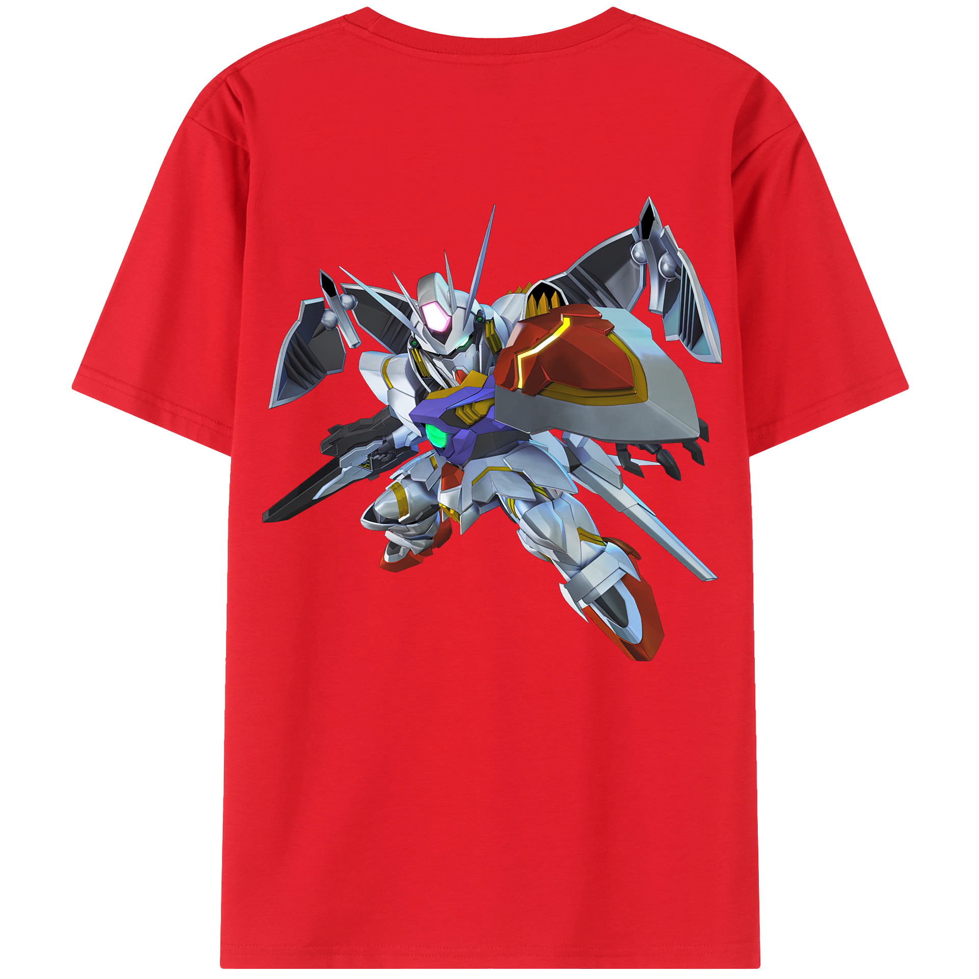 （画像用） 機動戦士ガンダム Mobile Suit Gundam 綿100％ メンズ半袖Tシャツ（バックプリント） 通気性