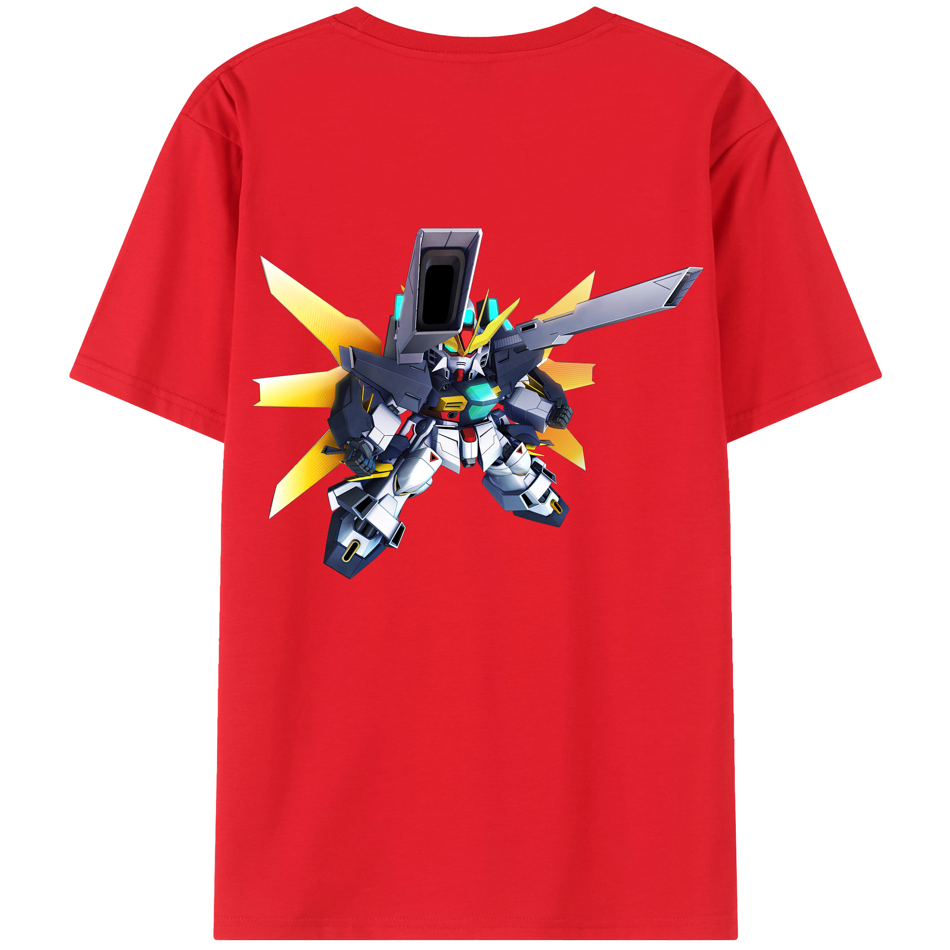 （画像用） 機動戦士ガンダム Mobile Suit Gundam 綿100％ メンズ半袖Tシャツ（バックプリント） 通気性