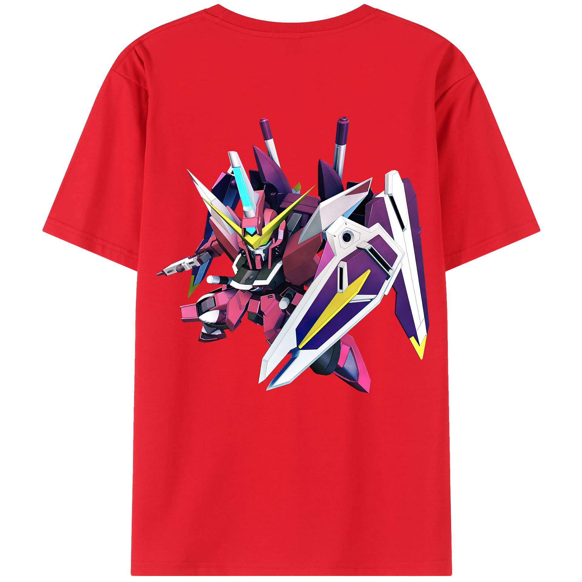 （画像用） 機動戦士ガンダム Mobile Suit Gundam 綿100％ メンズ半袖Tシャツ（バックプリント） 通気性