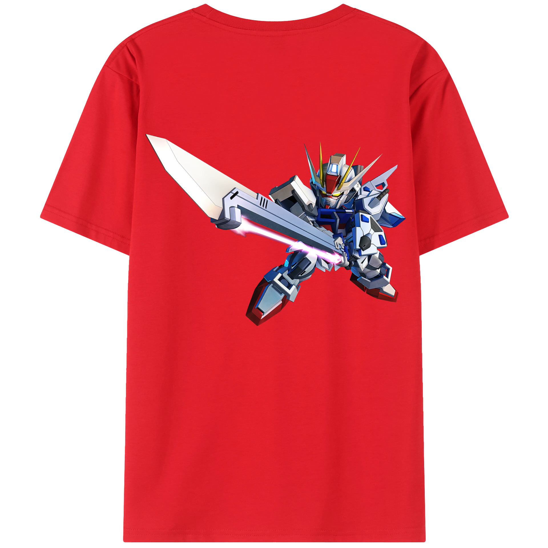 （画像用） 機動戦士ガンダム Mobile Suit Gundam 綿100％ メンズ半袖Tシャツ（バックプリント） 通気性