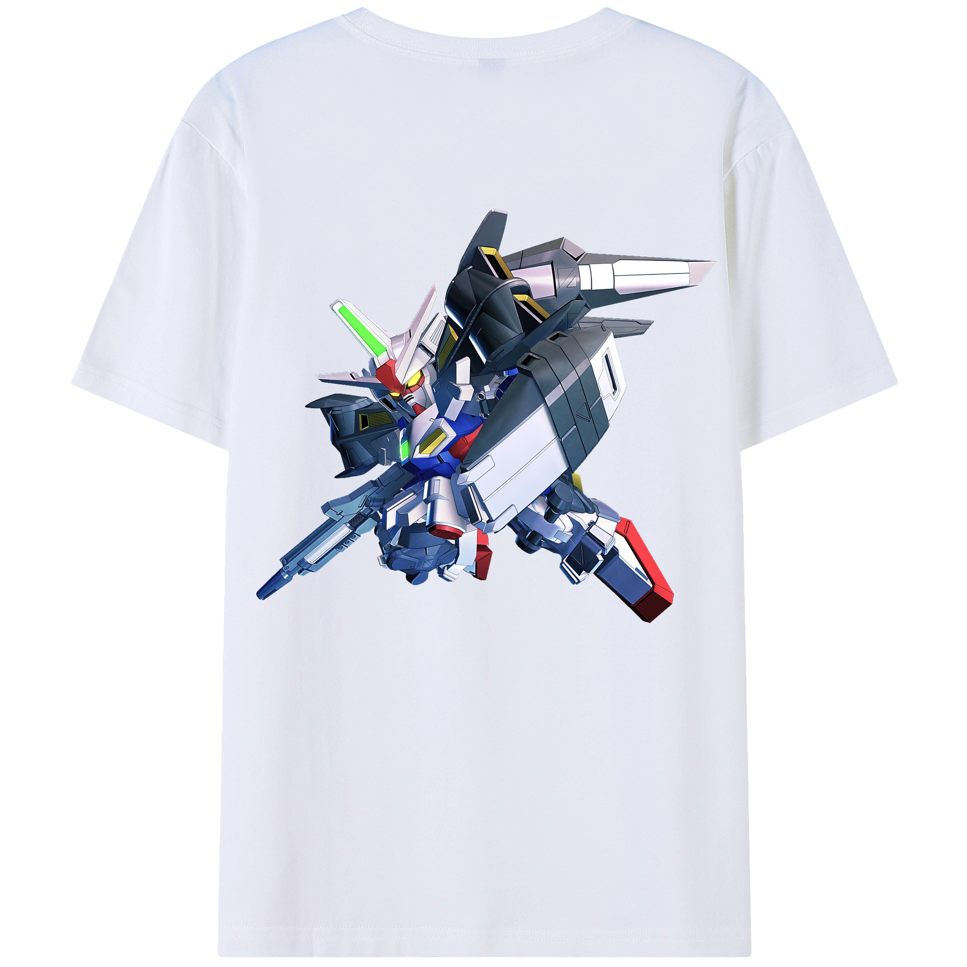 （画像用） 機動戦士ガンダム Mobile Suit Gundam 綿100％ メンズ半袖Tシャツ（バックプリント） 通気性