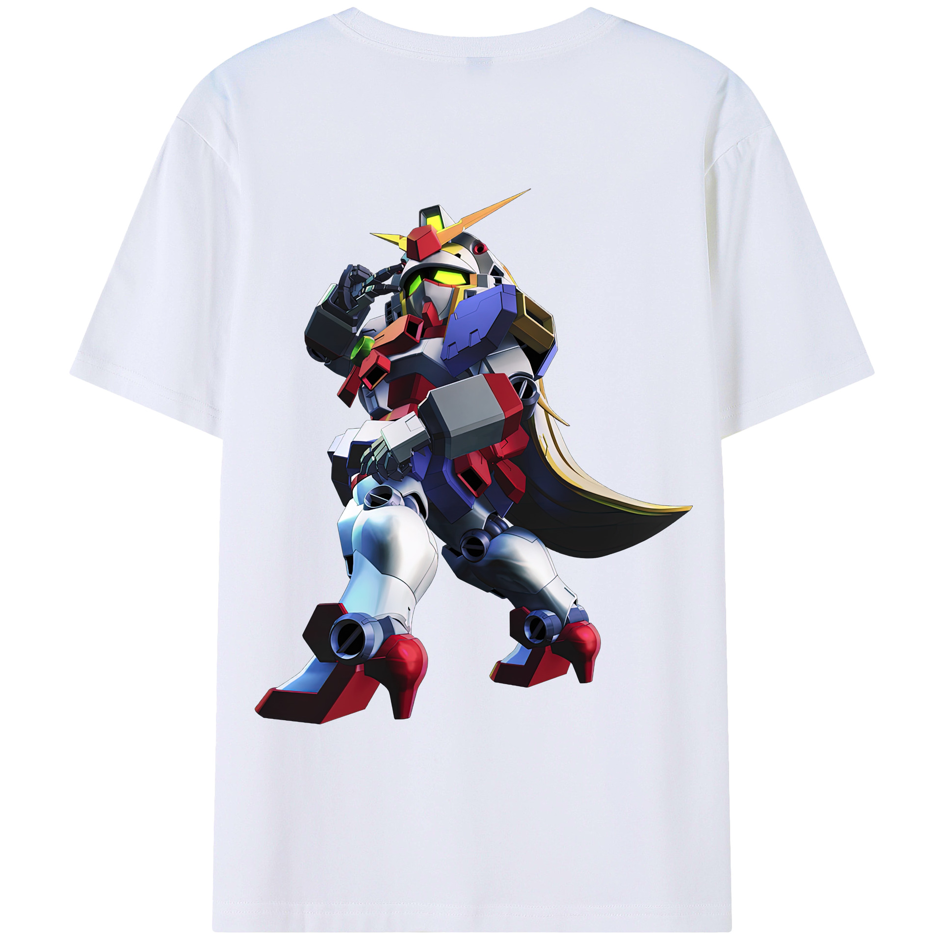 （画像用） 機動戦士ガンダム Mobile Suit Gundam 綿100％ メンズ半袖Tシャツ（バックプリント） 通気性