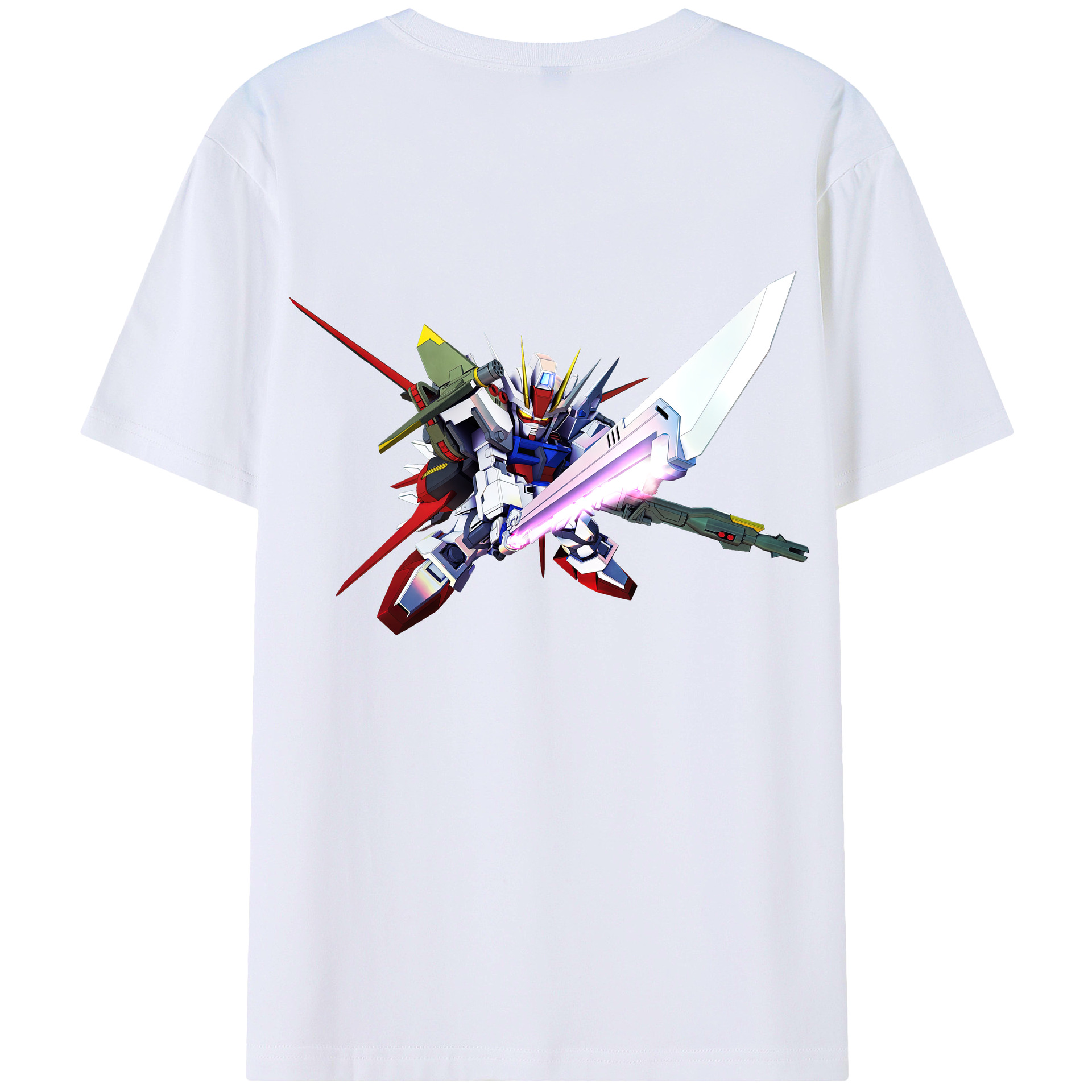 （画像用） 機動戦士ガンダム Mobile Suit Gundam 綿100％ メンズ半袖Tシャツ（バックプリント） 通気性