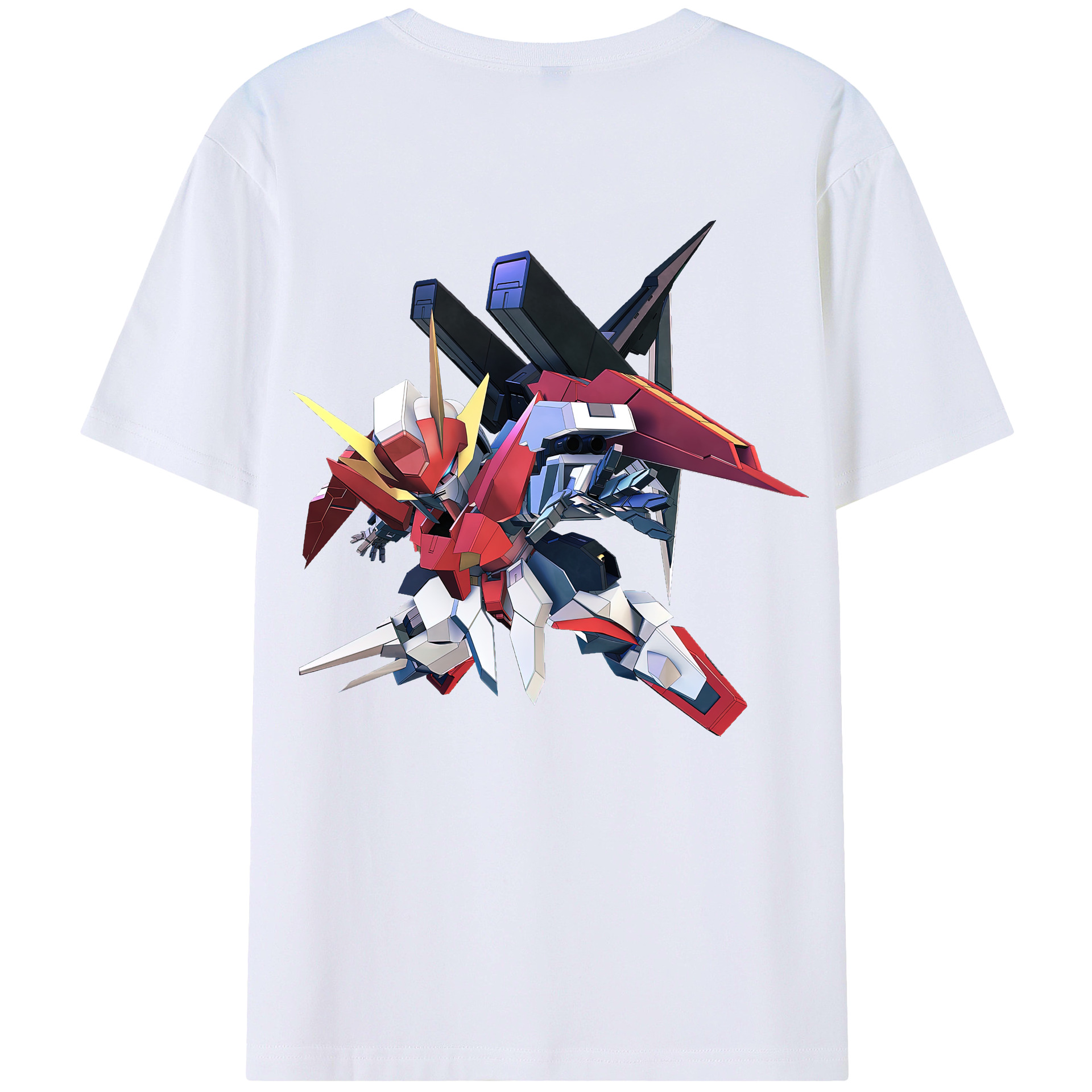 （画像用） 機動戦士ガンダム Mobile Suit Gundam 綿100％ メンズ半袖Tシャツ（バックプリント） 通気性