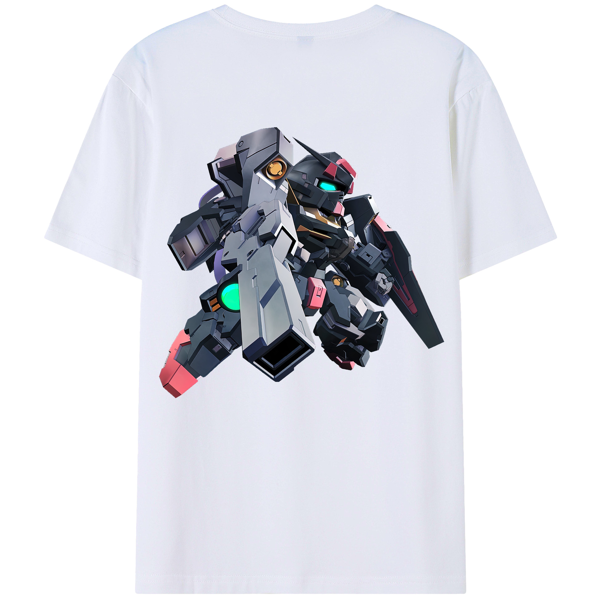 （画像用） 機動戦士ガンダム Mobile Suit Gundam 綿100％ メンズ半袖Tシャツ（バックプリント） 通気性