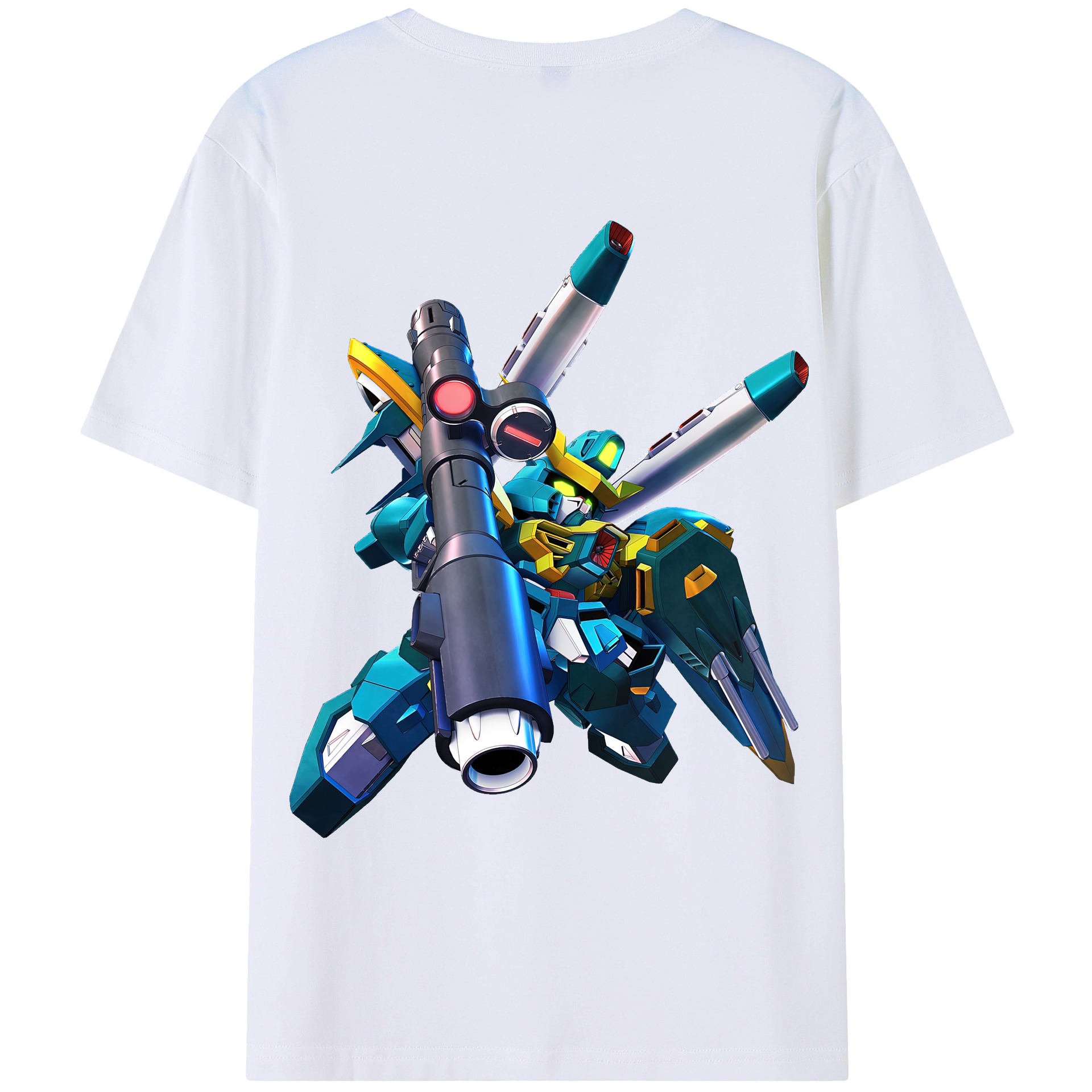 （画像用） 機動戦士ガンダム Mobile Suit Gundam 綿100％ メンズ半袖Tシャツ（バックプリント） 通気性