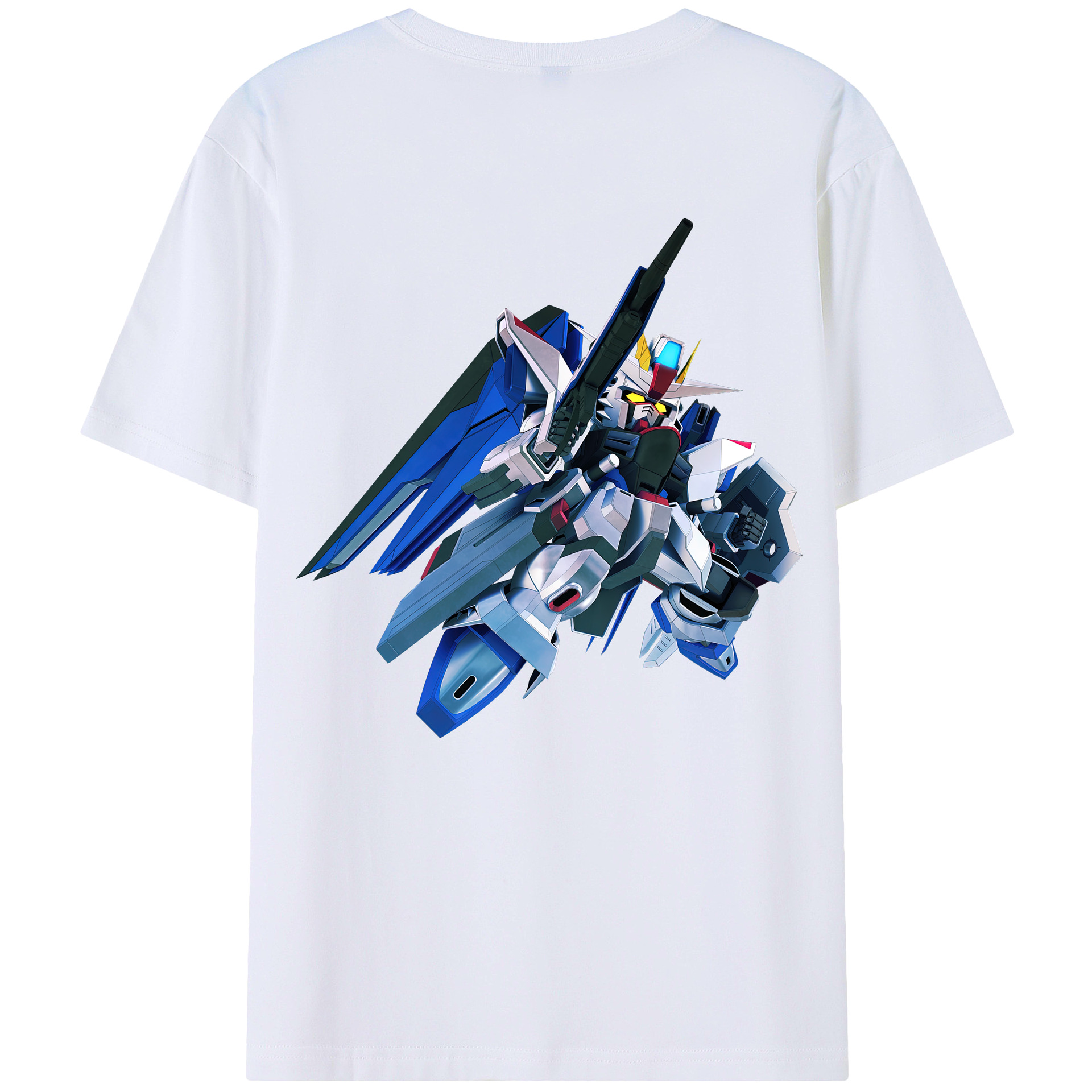 （画像用） 機動戦士ガンダム Mobile Suit Gundam 綿100％ メンズ半袖Tシャツ（バックプリント） 通気性