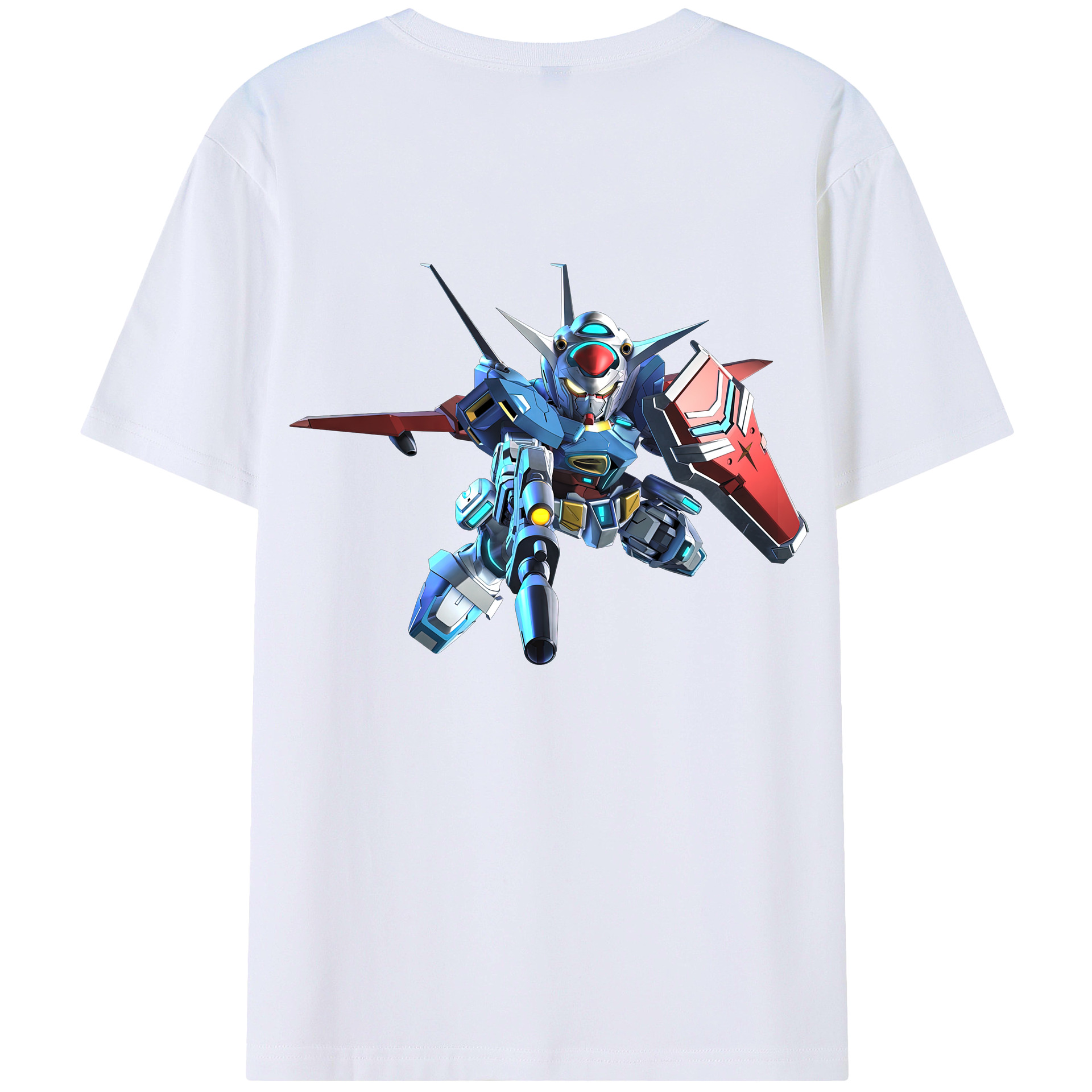 （画像用） 機動戦士ガンダム Mobile Suit Gundam 綿100％ メンズ半袖Tシャツ（バックプリント） 通気性