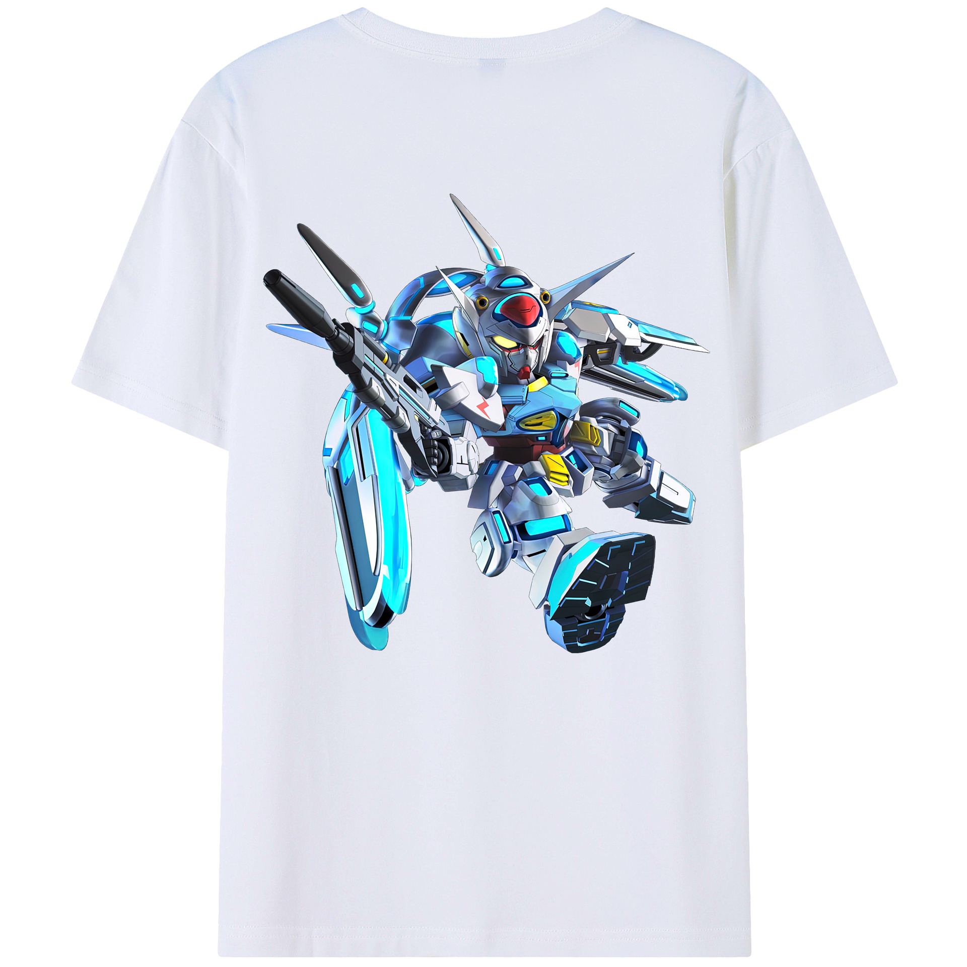 （画像用） 機動戦士ガンダム Mobile Suit Gundam 綿100％ メンズ半袖Tシャツ（バックプリント） 通気性