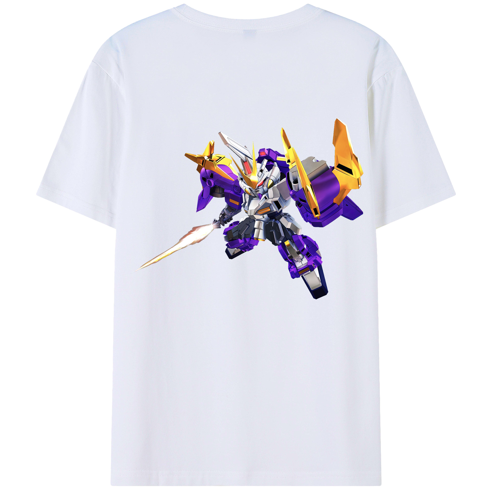 （画像用） 機動戦士ガンダム Mobile Suit Gundam 綿100％ メンズ半袖Tシャツ（バックプリント） 通気性
