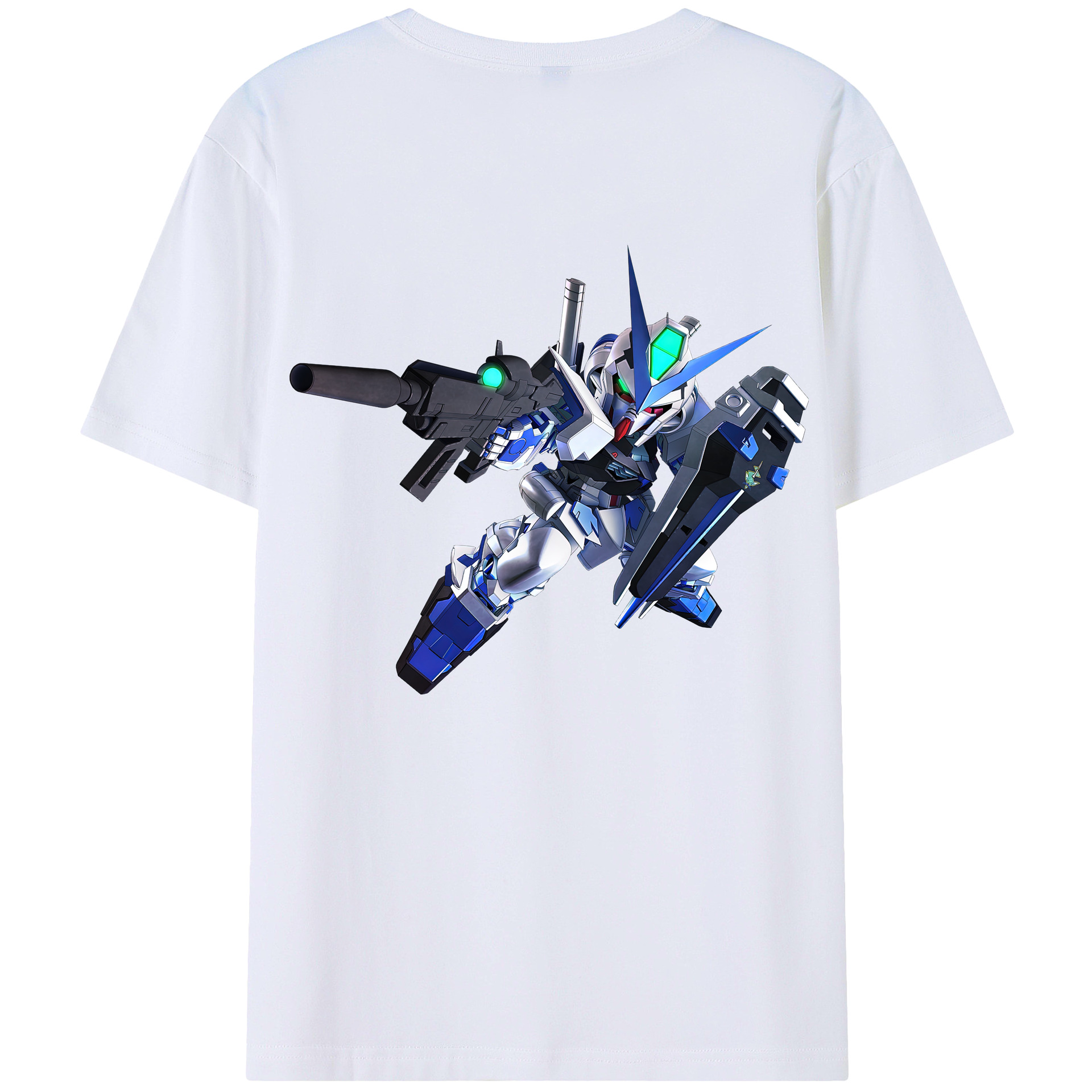（画像用） 機動戦士ガンダム Mobile Suit Gundam 綿100％ メンズ半袖Tシャツ（バックプリント） 通気性