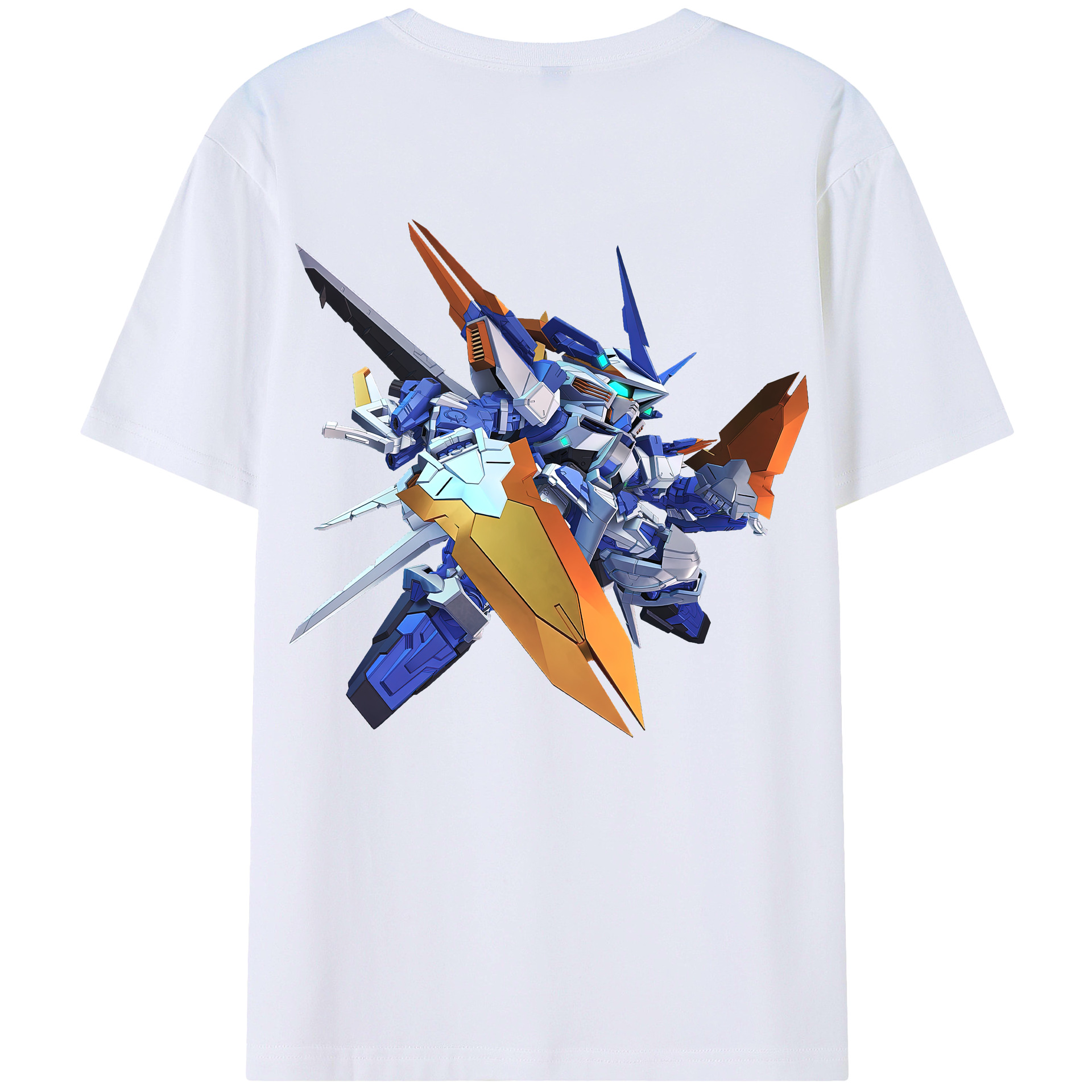 （画像用） 機動戦士ガンダム Mobile Suit Gundam 綿100％ メンズ半袖Tシャツ（バックプリント） 通気性