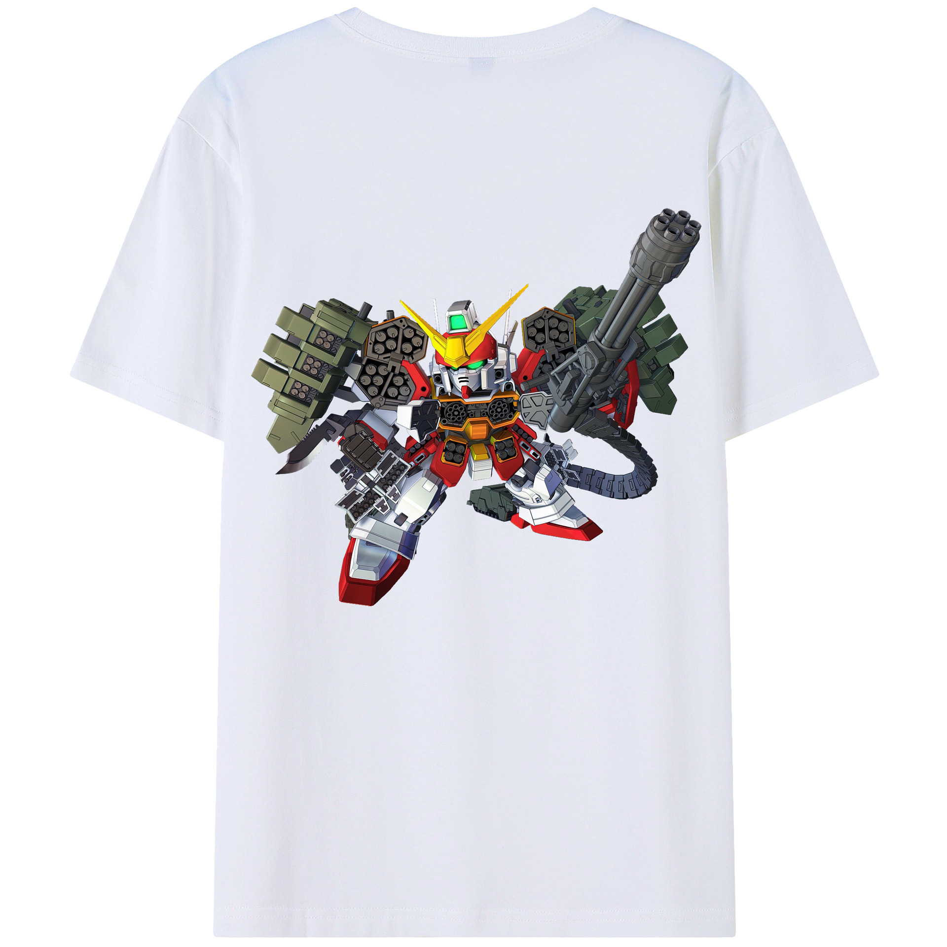 （画像用） 機動戦士ガンダム Mobile Suit Gundam 綿100％ メンズ半袖Tシャツ（バックプリント） 通気性