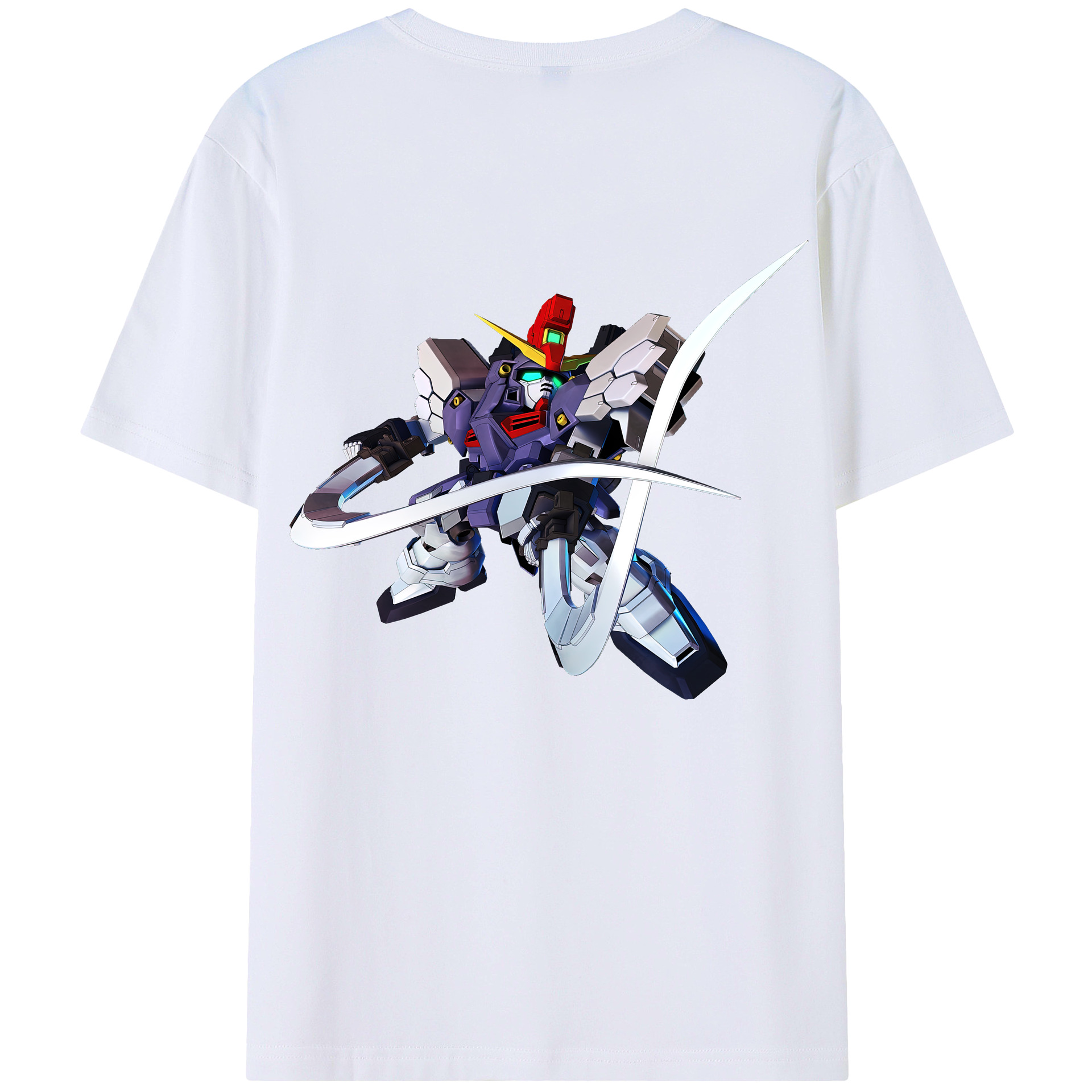 （画像用） 機動戦士ガンダム Mobile Suit Gundam 綿100％ メンズ半袖Tシャツ（バックプリント） 通気性