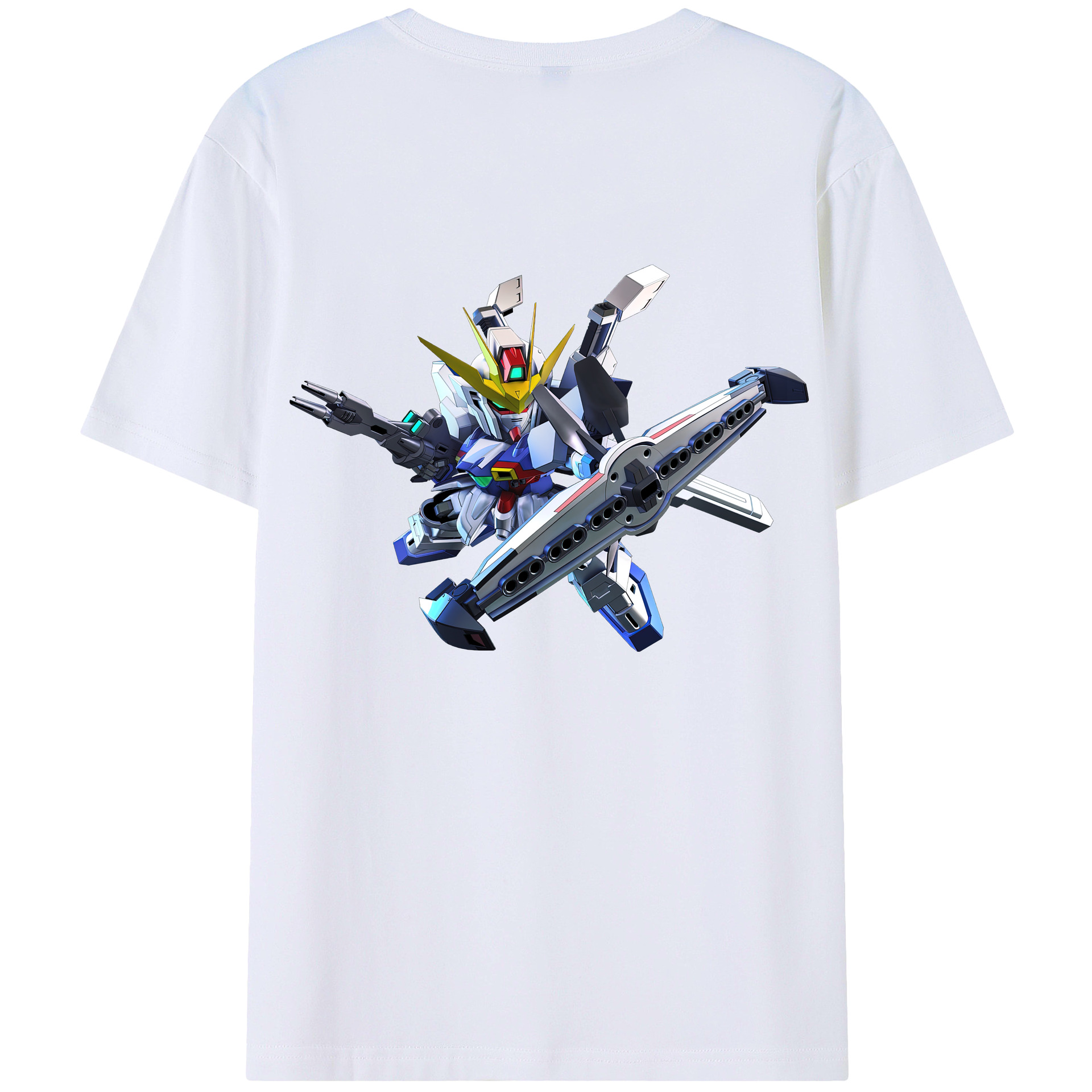 （画像用） 機動戦士ガンダム Mobile Suit Gundam 綿100％ メンズ半袖Tシャツ（バックプリント） 通気性