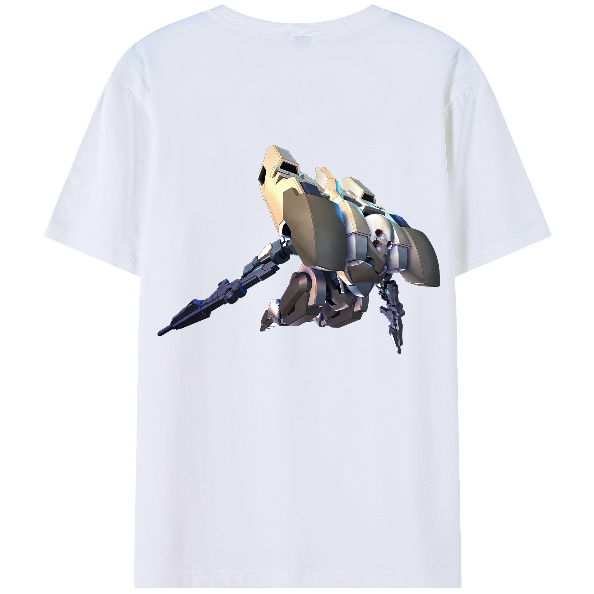 （画像用） 機動戦士ガンダム Mobile Suit Gundam 綿100％ メンズ半袖Tシャツ（バックプリント） 通気性