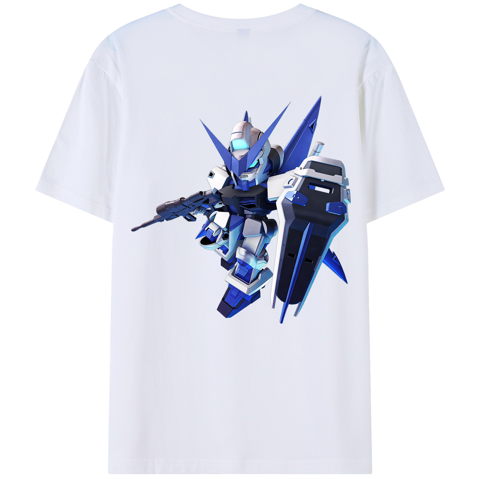 （画像用） 機動戦士ガンダム Mobile Suit Gundam 綿100％ メンズ半袖Tシャツ（バックプリント） 通気性