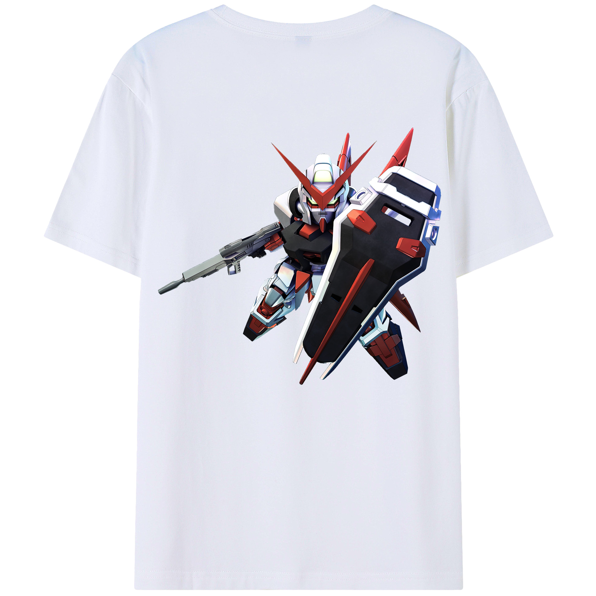 （画像用） 機動戦士ガンダム Mobile Suit Gundam 綿100％ メンズ半袖Tシャツ（バックプリント） 通気性
