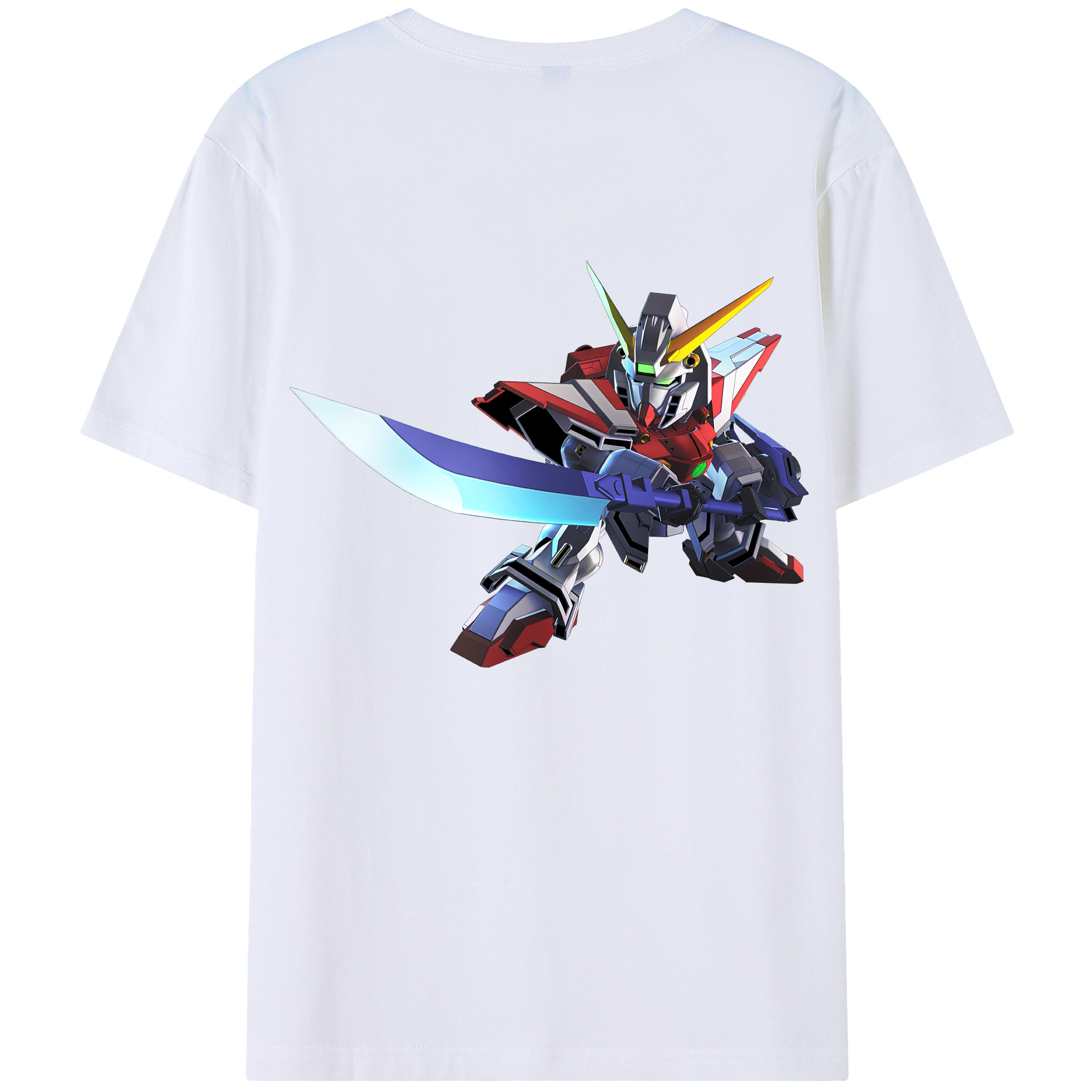 （画像用） 機動戦士ガンダム Mobile Suit Gundam 綿100％ メンズ半袖Tシャツ（バックプリント） 通気性
