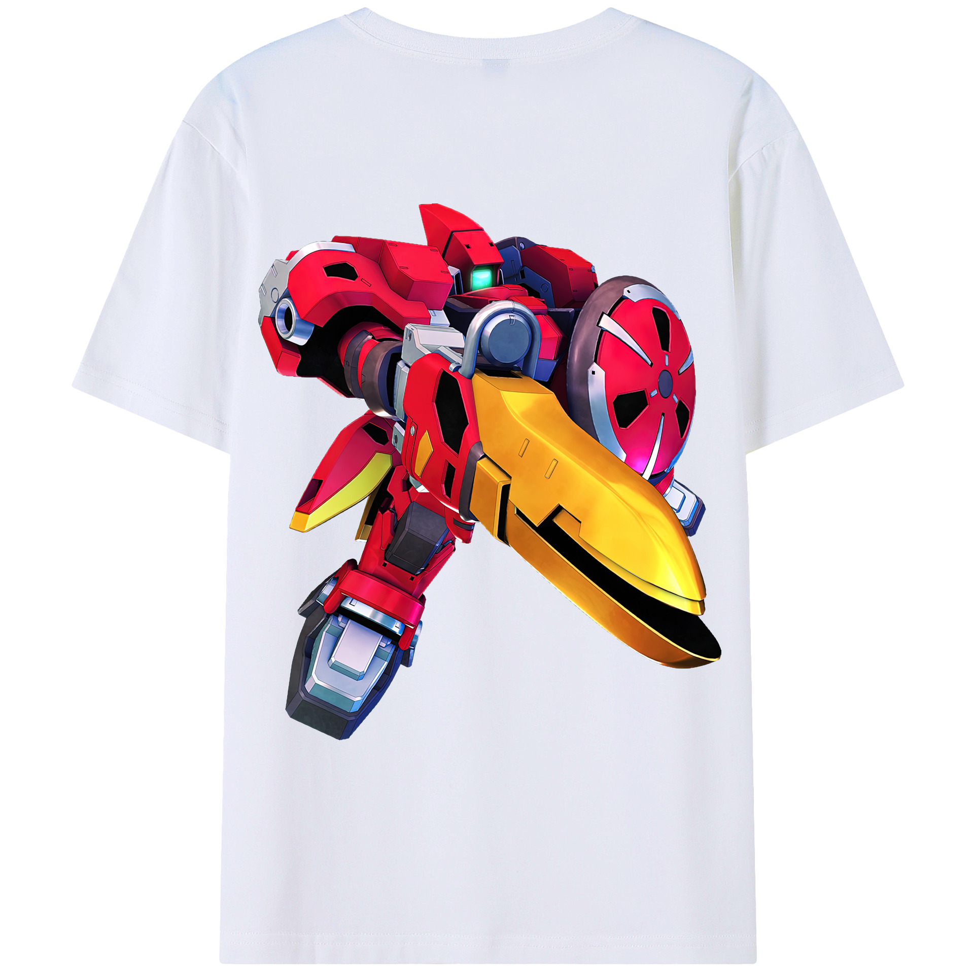 （画像用） 機動戦士ガンダム Mobile Suit Gundam 綿100％ メンズ半袖Tシャツ（バックプリント） 通気性